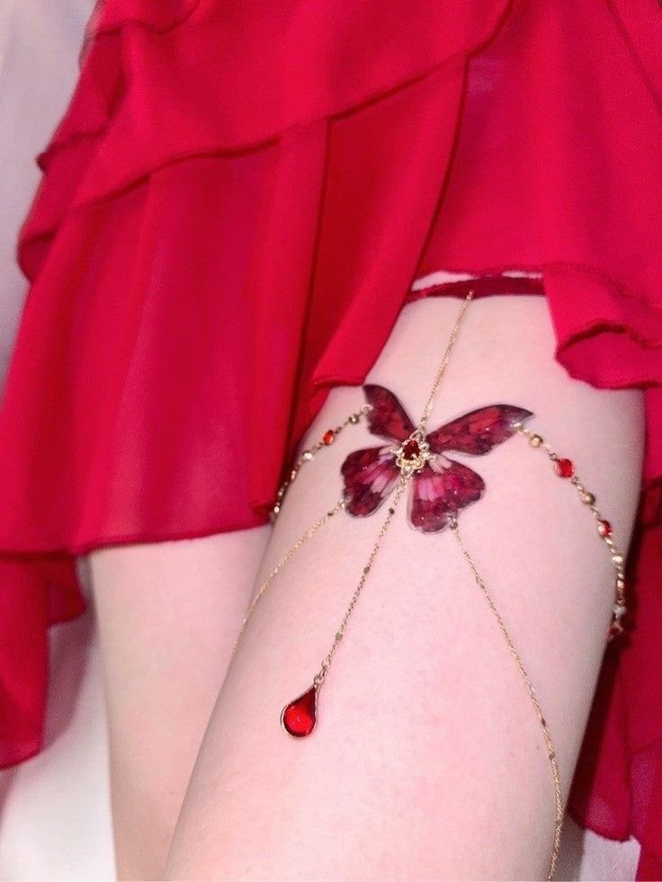 gentleescape's tweet photo. crimson butterfly thigh garter https://t.co/HquaQaeRsz