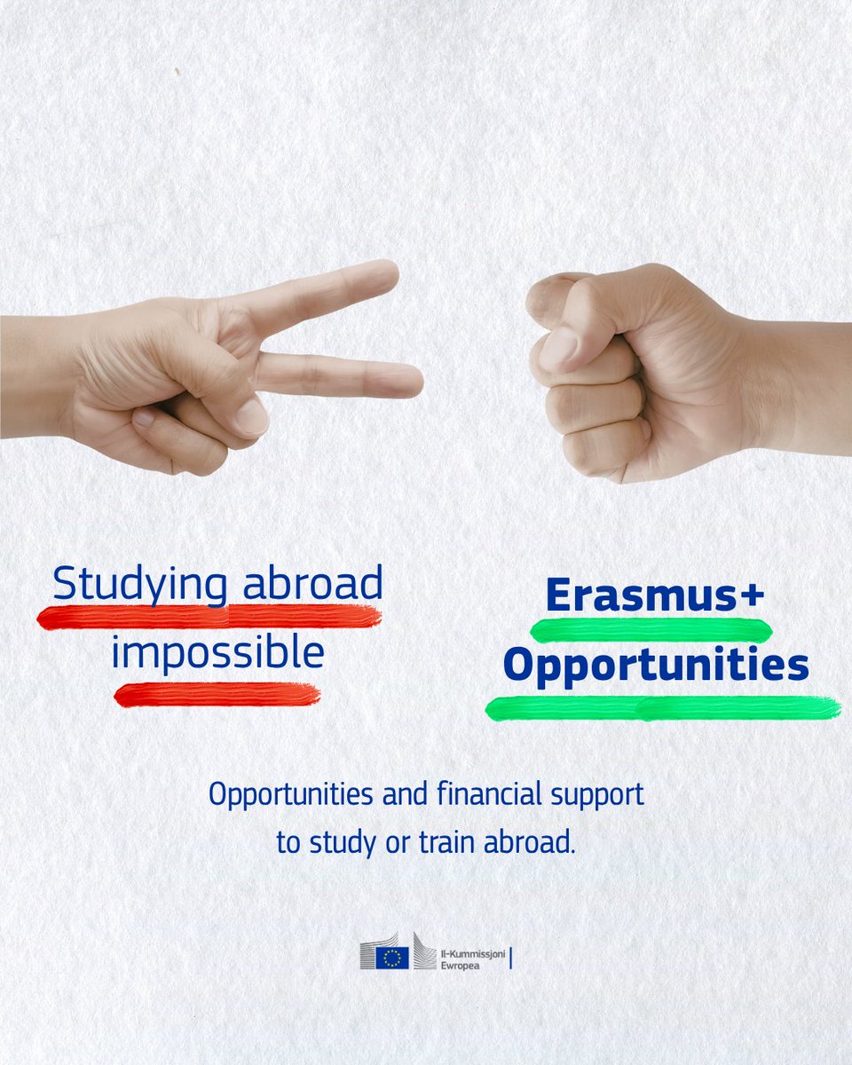 ECRepMalta's tweet photo. Rock, paper, scissors… EU! ✊✂️🇪🇺

From roaming like at home to Erasmus+ opportunities, common chargers and stronger privacy rights, the EU gives you a winning hand in everyday life!

Which EU benefit is your biggest win? Tell us below 👇 https://t.co/V807oh8ICz