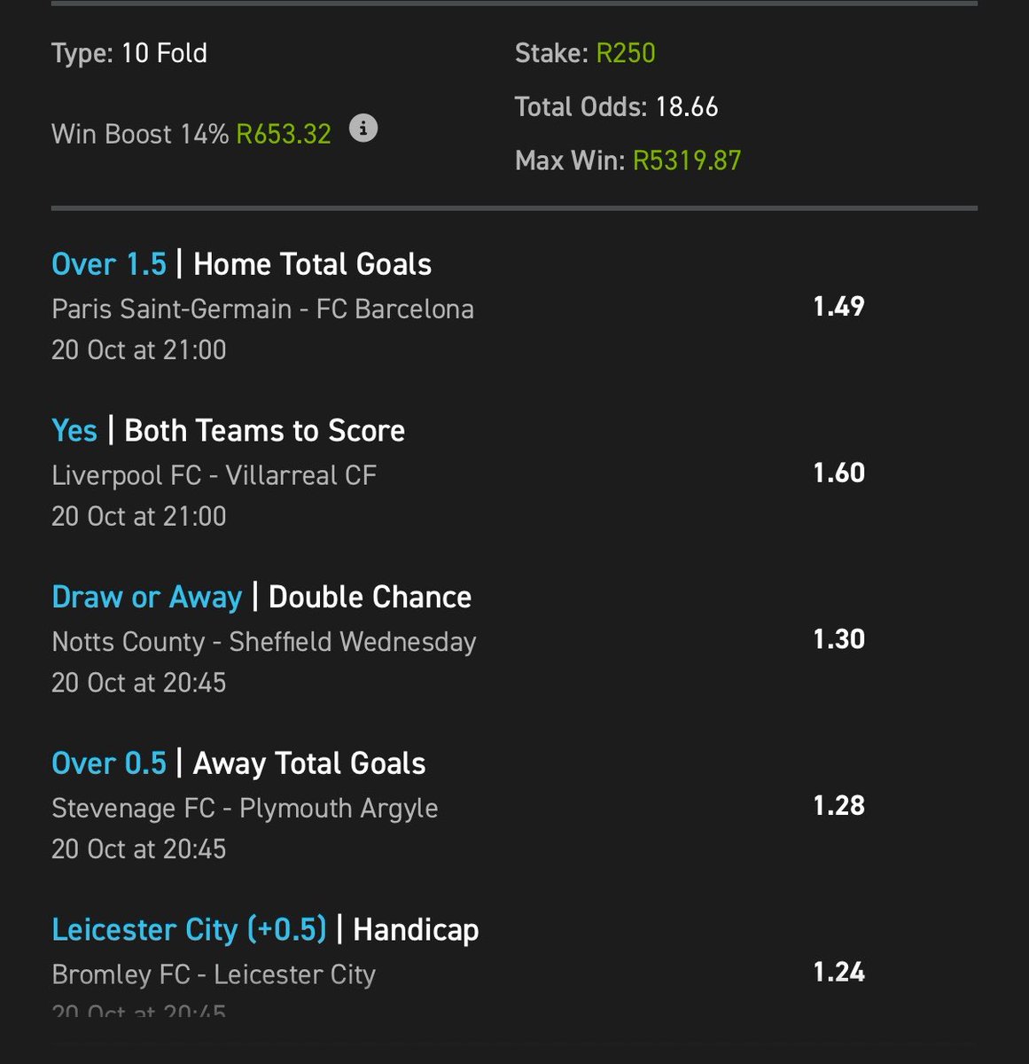 chigonamemory1's tweet photo. 18 odds⚽️💰
 
Code: 392715

Check my bio for sign up info

Promo Code: MEMO50

18+ |T&amp;CS  Apply https://t.co/KJ732tkU4L