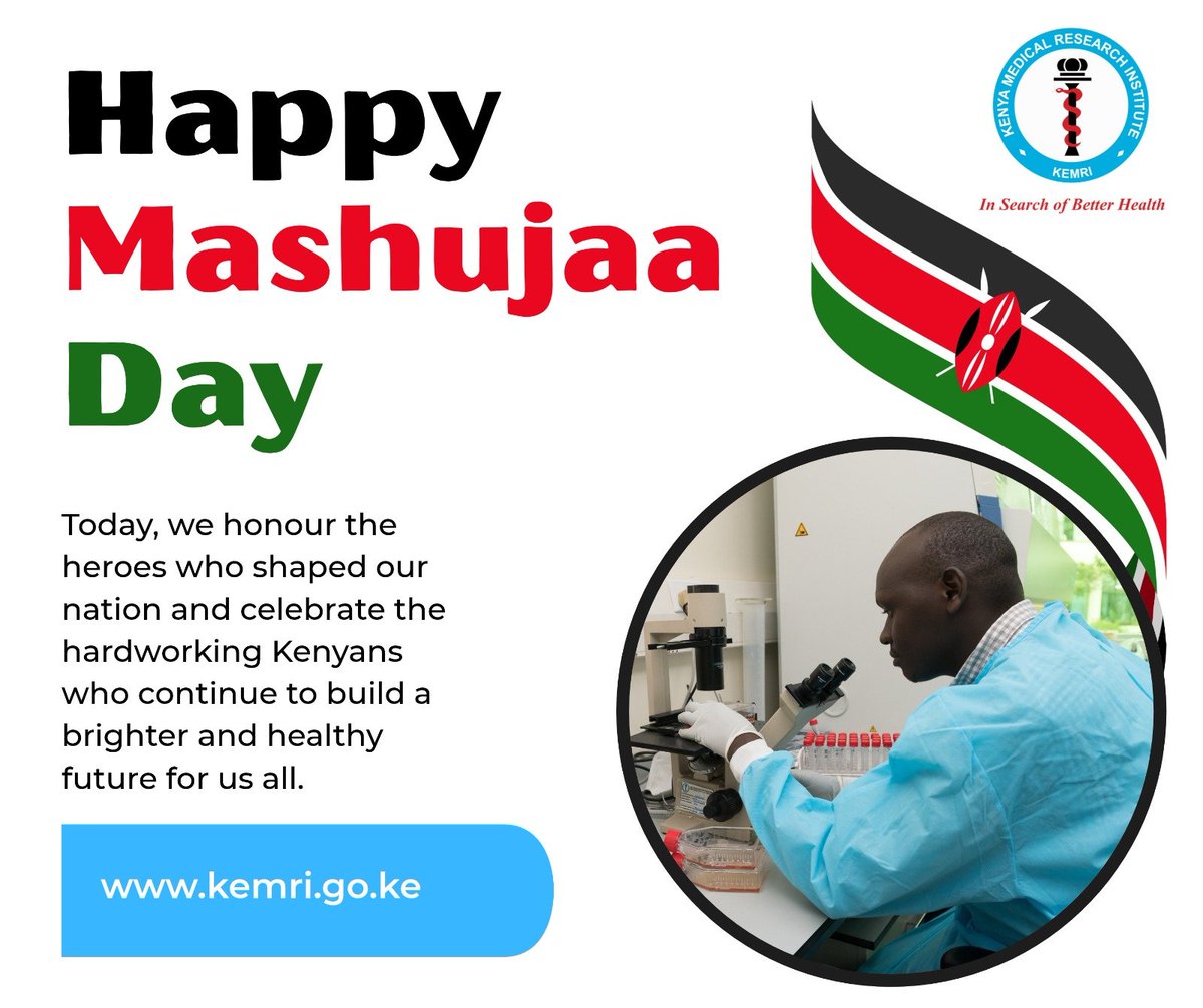 KEMRI_Kenya's tweet photo. Happy #MashujaaDay 

#MashujaaDay2026 https://t.co/EYFM2Z0ZGf