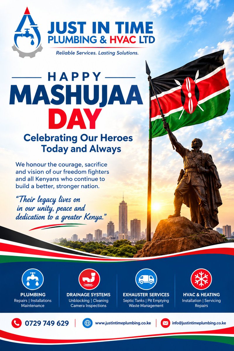 jitplumbers's tweet photo. #MashujaaDay #ProudlyKenyan https://t.co/7DDxXrpY58