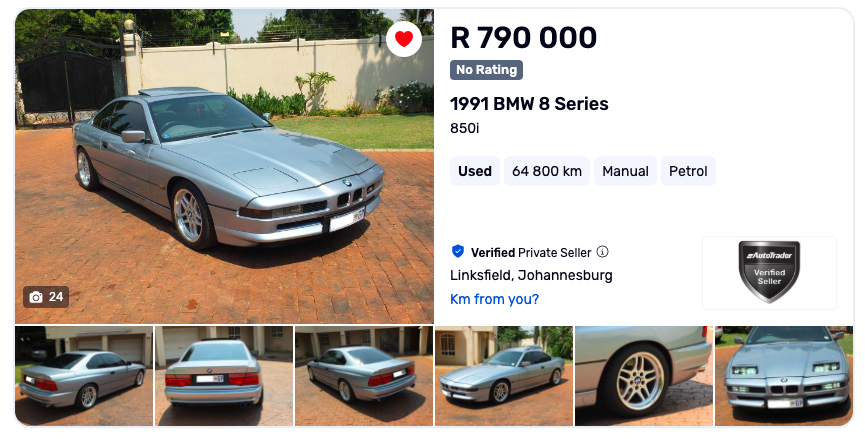 CarsofMzansi's tweet photo. This one will not last long... 

A V12 Powered 850i, by far the cleanest one I have seen in 2 years + its a Manual!!!

Only 102 RHD examples exist and most are Auto, manuals are rumoured to be around 6 in RSA.

Original Tools and Books https://t.co/1DTWEpjW0P