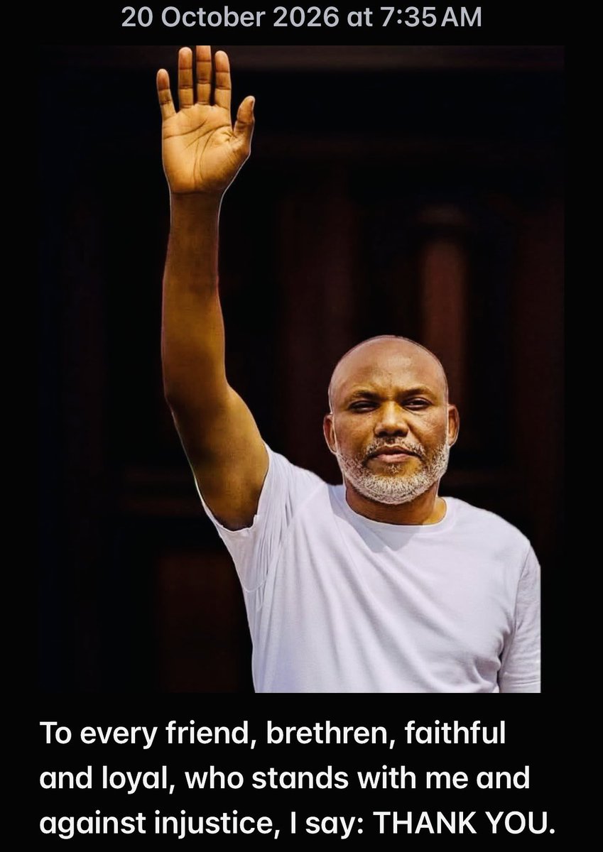 AloyEjimakor's tweet photo. I dedicate today’s #XTuesday to every faithful & loyal, who has kept MAZI NNAMDI KANU’s case alive everyday. To every Igbo and others, who stand with #MNK and against injustice, I say: THANK YOU.

Your posts, prayers, and peaceful advocacy defend cherished freedoms, and remind the world that justice delayed is justice denied, and injustice against one, is injustice against everyone.

Let us therefore remain solidly united across borders and platforms in demanding the urgent release of Mazi Nnamdi Kanu and all prisoners of conscience, detained for their political opinion.

Above all, stand united against the few that are celebrating injustice against their brethren.

Unity is our strength; peaceful persistence is our tool. No division, no distraction, no fatigue. Keep speaking, keep sharing, keep standing. Freedom is never won by silence. Yes!

#FreeMaziNnamdiKanu.
#FreeAllPrisonersOfConscience.

Signed:
ALOY EJIMAKOR.