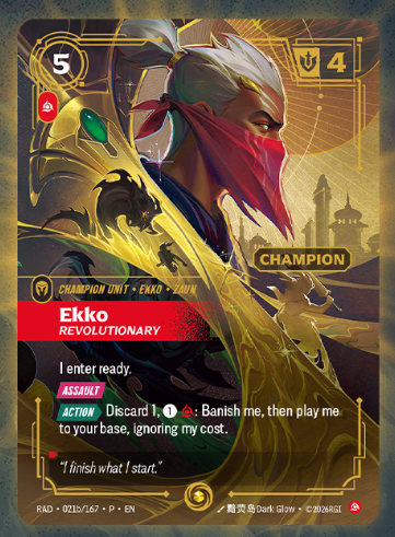 RiftboundReport's tweet photo. Ekko Revolutionary will be the champion prize for the upcoming #RCStuttgart Nation Clash!

The exclusive art features Sandstorm Ekko and Baron Nashor! https://t.co/pwMIhqxhFB