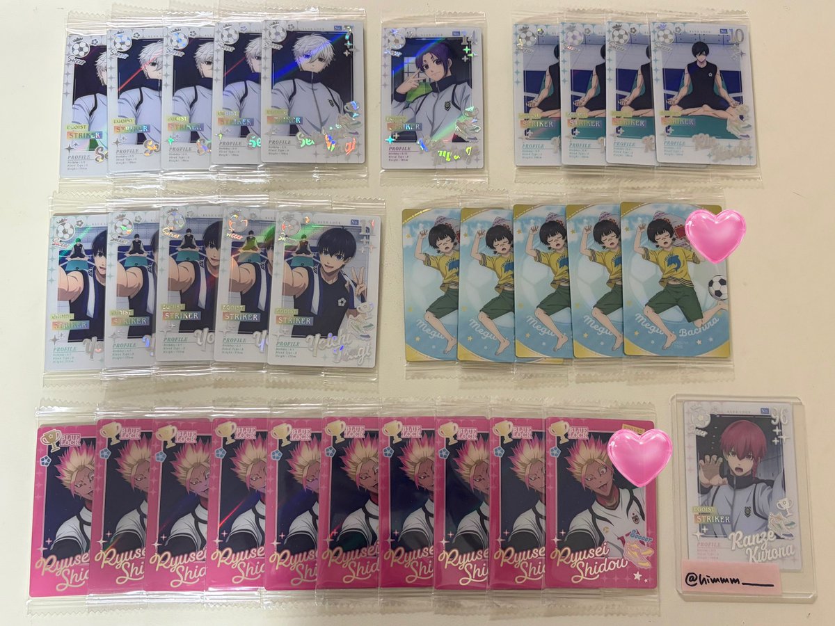 himmm_____'s tweet photo. 【交換/譲渡】 ブルーロック ブルロ ウエハース6

◽️譲
ER 凪5、玲王1、凛4、潔5
O 蜂楽5
E 士道10

◽️求
黒名、🩷のみ100円+送料

ER↔︎O、Eの場合、1:2交換可。
郵送又は川崎駅手渡し。
検索からもお気軽にお声掛けください。 https://t.co/aaOIWvPGyd