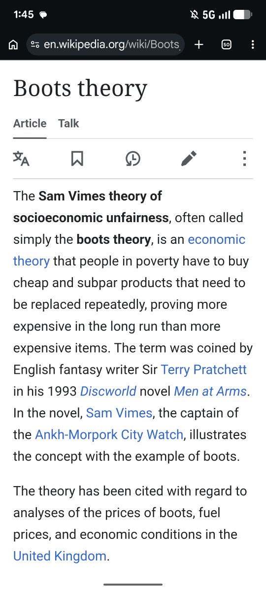 DevinaYo's tweet photo. Dua pekan lalu sol sepatuku jebol tapi bisa direparasi dan dipakai lagi karena kulitnya masih bagus. Tentu saja aku mau pakai kesempatan ini untuk promosi Discworld karya Terry Pratchett, lewat Sam Vimes theory of socioeconomic unfairness (meskipun ini loafers bukan boots). https://t.co/27s1rzwd7A