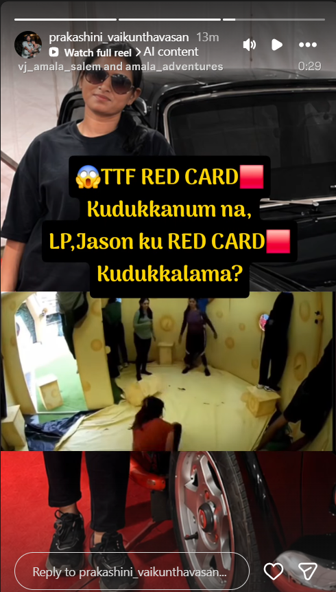 DineshKumarJOD's tweet photo. #TTFVasan Wife Instagram Story😳

LP, Jason kum Red Card kudukanum if #TTF kum kudukanum na😂

Pochu ippa intha Serial Gumbal Trigger aaga poguthu🤣🤣

#BiggBossTamil10 #BiggBoss10Tamil #BiggBossTamil #BiggBoss https://t.co/xwQ7GpkVYp