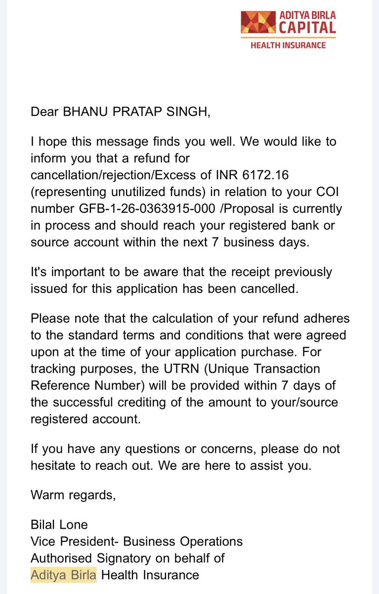 BPS1802's tweet photo. @abcapital Terrible experience with @abcapital Refund approved on Oct 7, yet no funds received. Sent my cancelled cheque &amp; bank statement repeatedly, but now they are ignoring my emails completely. Absolute disgrace! @AdityaBirlaGrp https://t.co/tFeW3bW4rj