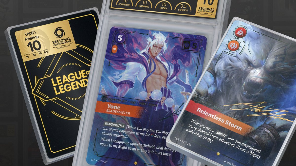 riftboundop's tweet photo. PCG will have live on-site grading at the Regional Championship in Stuttgart!

✅ Choose Your Slab
✅ Get Your Exclusive Regional Championship Label
✅ Ensure Your Card and Memory is Protected Forever

See full details here: https://t.co/e0hZLTa3MQ https://t.co/ir9lYRVEJV