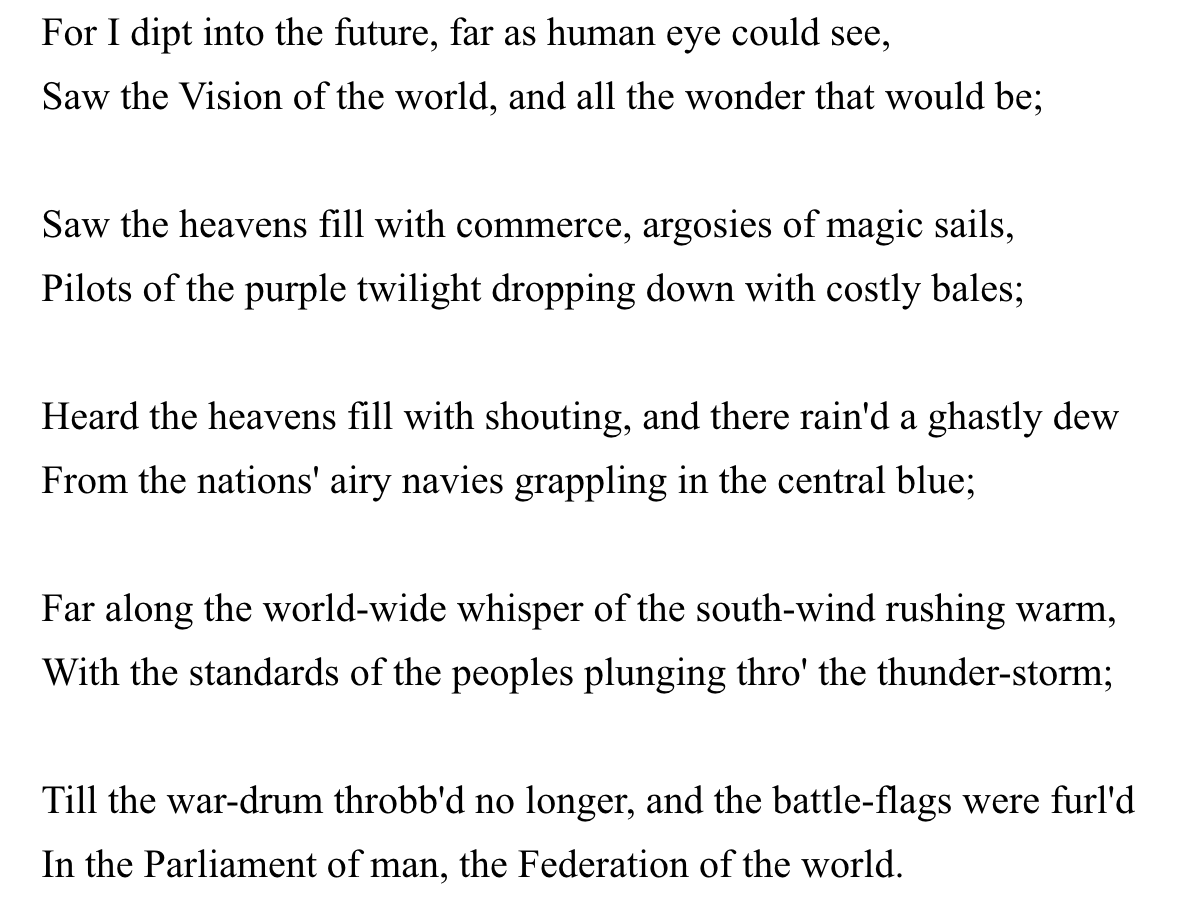 nnworcester's tweet photo. The upshot of Peter Thiel's fourth Nashville Antichrist lecture, "The New Rome": the United States is the new Rome, but as a katechontic force, it runs the risk of flipping into something antichristic.

Rome, he argues, lies somewhere in the morally ambiguous middle—in Biblical terms, neither Babylon nor the New Jerusalem.*

The investor charts a trajectory from Rome to the Eastern Roman Empire (Byzantium) to the Holy Roman Empire. 

After Napoleon (who, as Thiel has noted, was likened to the Antichrist in his time) brought down the HRE, things get muddier.

He lays out what he believes to be the three key elements of a New Rome: It must be a military superpower (citing Daniel 2:40, in which King Nebuchadnezzar dreams of a kingdom "as strong as iron"); it must be a financial superpower that monitors and controls payments (citing the apocalyptic Revelations 13:17); and it must be an ideological or religious superpower that wins hearts and minds (citing Matthew 24:24, which reads, "For false messiahs and false prophets will appear and perform great signs and wonders to deceive, if possible, even the elect.")

"I don't like Russia" as a candidate for the New Rome following the (much earlier) fall of Constantinople, Thiel says, arguing that the country's trajectory after the Bolshevik takeover raises a question that is difficult to answer. Thiel says he can't look into Vladimir Putin's heart to see if he's more of a Christian or more of an ex-KGB agent (while God alone knows, "I have my suspicions"); at any rate, in Thiel's judgment, a New Rome, as something katechontic that can become antichristic, would need to be more powerful than Russia. 

Back to the 18th/19th century: Thiel hits the War of Spanish Succession, describing it as the last effort to create a Catholic superpower (and quoting Robert Southey's 1796 "The Battle of Blenheim").

The next best candidate for the New Rome, he argues, was Great Britain. Although the British were, in his judgment, somewhat scared of Thomas Hobbes, they adopted the naval power that his image of the state—"the Leviathan"—may evoke.

In Thiel's lecture, Alfred Lord Tennyson's 1842 "Locksley Hall"—among other things, a prophecy of "the federation of the world"—unites the Brits with their successors, the Americans, through a dream of world empire. (President Harry Truman carried it around in his pocket.)

The investor lists various ways the United States has self-consciously imitated Rome, from the Latin pseudonyms adopted by the Founders in the Federalist Papers to the appearance of George Washington, like Caesar Augustus before him, on currency.

The United States, Thiel argues, may be the one truly sovereign country, with the president as something like mayor of the United States and dictator of the rest of the world. Five Eyes/ECHELON, the SWIFT payment system, and the dollar's reserve currency status all bolster its power.

Thiel argues that the United States' high level of violence, at least relative to other developed countries, is part of a package deal. (A slide, "We police ourselves as violently as the rest of the world," shows what an outlier the U.S. is with respect to the death penalty, including Russia.)

Thiel contends that Americans "haven't totally neutered ourselves" and abdicated their katchecontic responsibilities.

*William Blake's Biblical image for England, adopted as its anthem, and distinct from the Sermon on the Mount's "city on a hill."