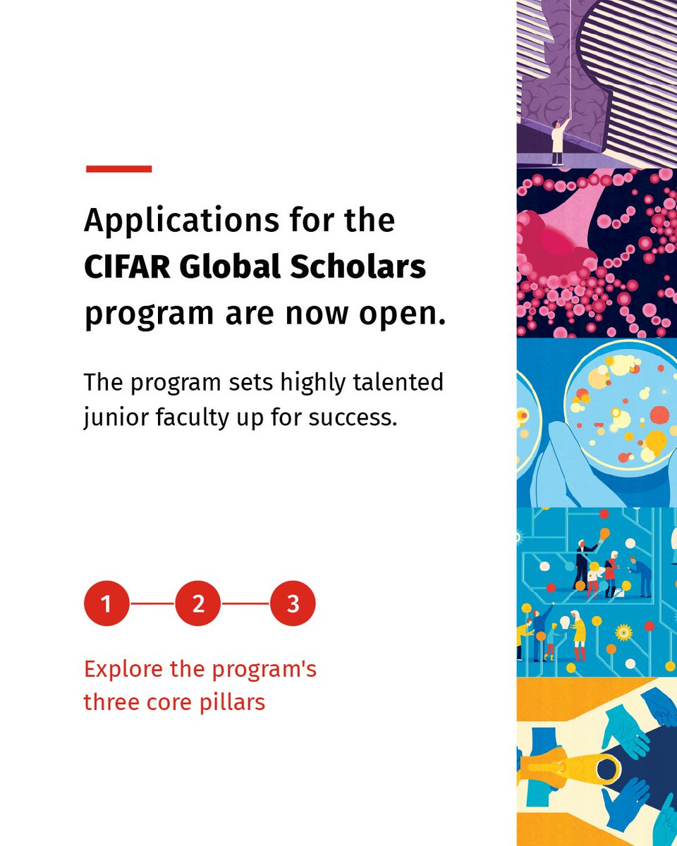 NRF_News's tweet photo. CIFAR’s renowned Global Scholars program is designed for early-career researchers worldwide.

Develop and lead highly interdisciplinary research, expand your network and gain valuable leadership training.

Details: https://t.co/INUp1JfGdw https://t.co/wlozdolVjq