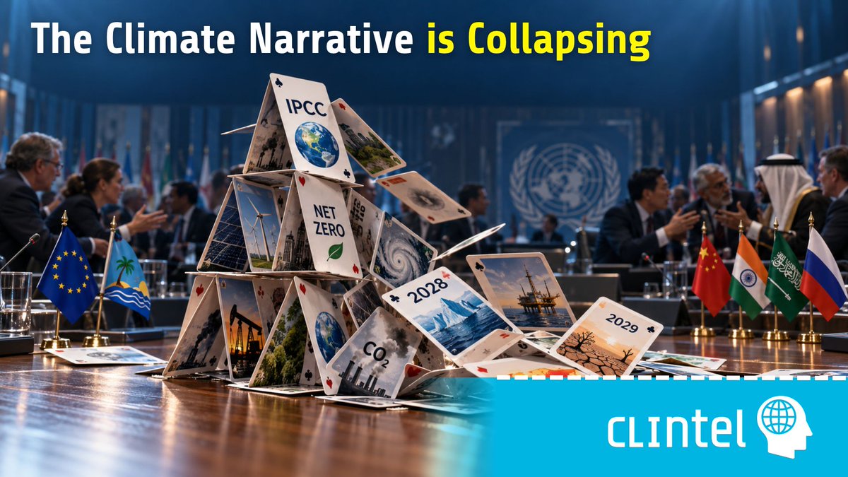 ClintelOrg's tweet photo. ‘Net Zero’ is running into a world that cannot do without fossil fuels.

That is the argument made by Wim Röst, chairman of Clintel, in his opinion article “The Climate Narrative Is Collapsing”.

Countries within the IPCC are clashing over funding and the timetable for its next assessment report. Röst sees a more fundamental conflict behind those disputes: climate ambitions are colliding with the need for affordable energy, industrial production and food security.

Natural gas is also a vital feedstock for nitrogen fertiliser. Disruptions to energy supplies therefore reach far beyond electricity bills—they affect harvests, food prices and livelihoods. The poorest countries have the least capacity to absorb the consequences.

His sharp conclusion: ending all fossil fuel production would lead to a ‘Zero Economy’.
