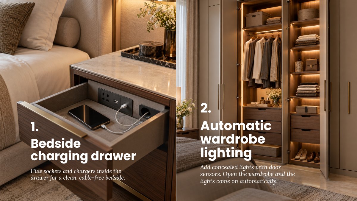 tiadecors's tweet photo. 7 small details that can make a bedroom smarter, cleaner and more comfortable.
Hidden charging, wardrobe lighting, integrated controls, concealed storage and more.
#BedroomDesign #InteriorDesign #HomeDesign #DesignIdeas https://t.co/HmTZKoCO7D