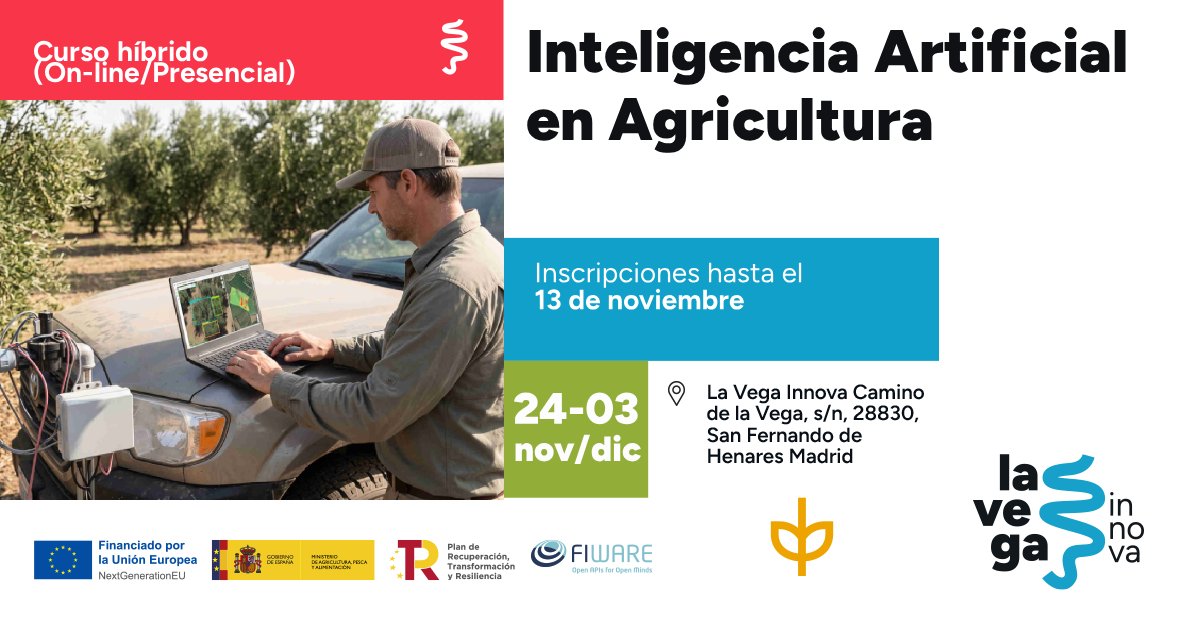 lavegainnova's tweet photo. 🌱 De los datos a las decisiones: descubre cómo aplicar la IA al sector agroalimentario.
En esta formación de #LaVegaInnova explorarás herramientas y aplicaciones para analizar información, desarrollar modelos predictivos y mejorar la toma de decisiones.
👉 https://t.co/ii2aWbY4q9