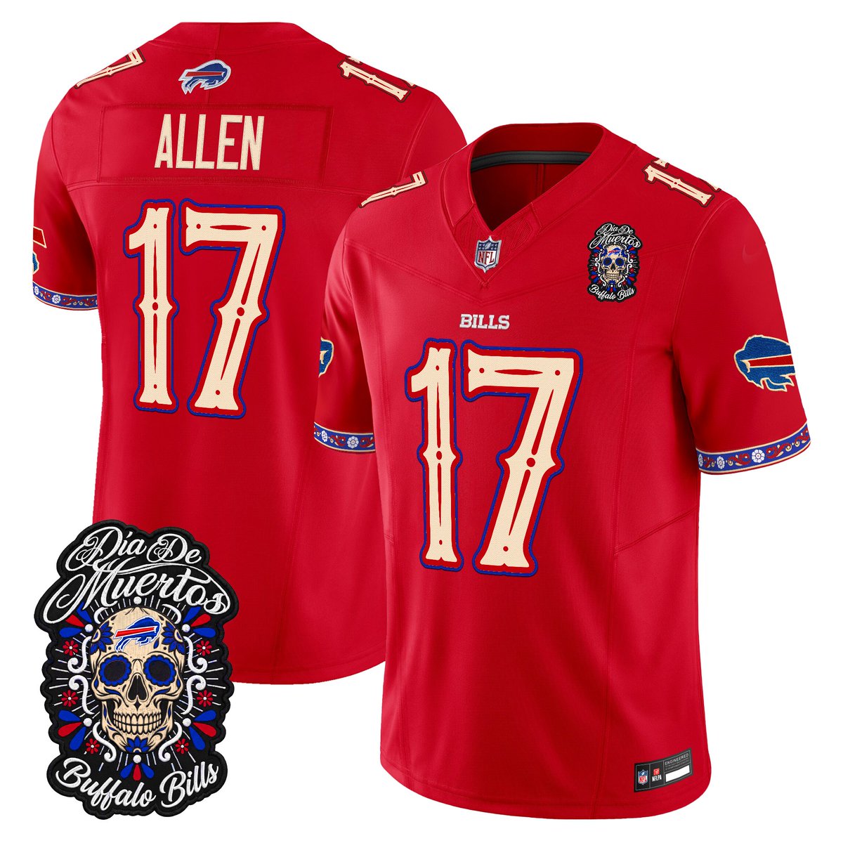 NebSport_store's tweet photo. Josh Allen Buffalo Bills Día de los Muertos Jersey
✔️ Name, numbers & patches fully stitched
✔️ All sizes, colors & players available
SEE MORE PLAYERS: https://t.co/Hp9kr8EJZ2
#JoshAllen #Allen17 #BuffaloBills #BillsMafia #Bills #GoBills #HighmarkStadium #DiaDeLosMuertos https://t.co/1Vt6nZuFp3
