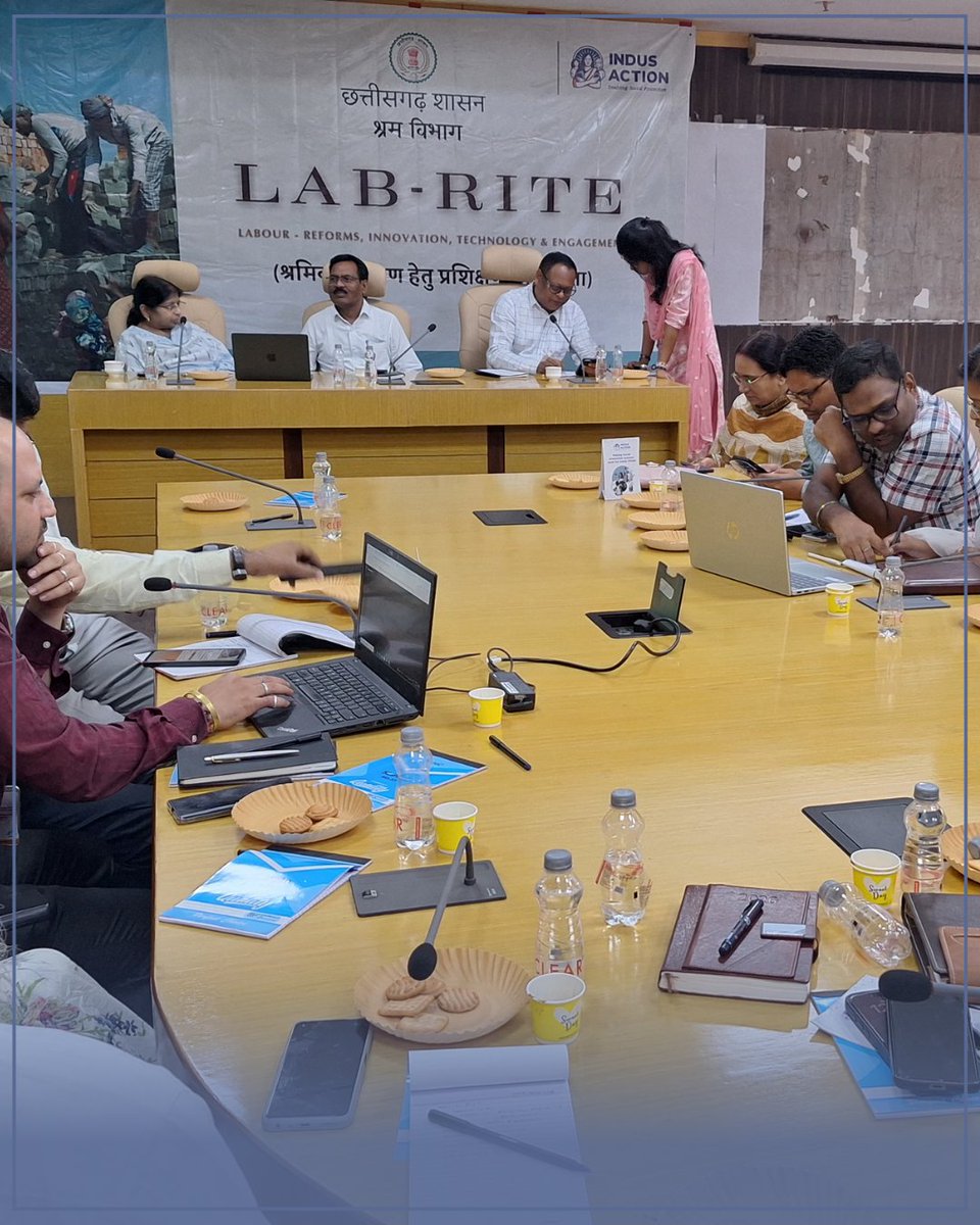 IndusAction's tweet photo. On 9 October 2026, the Labour Department, Government of #Chhattisgarh, &amp; #IndusAction convened the third #LABRITE workshop to strengthen the delivery of labour welfare. https://t.co/luSLoWh9IA