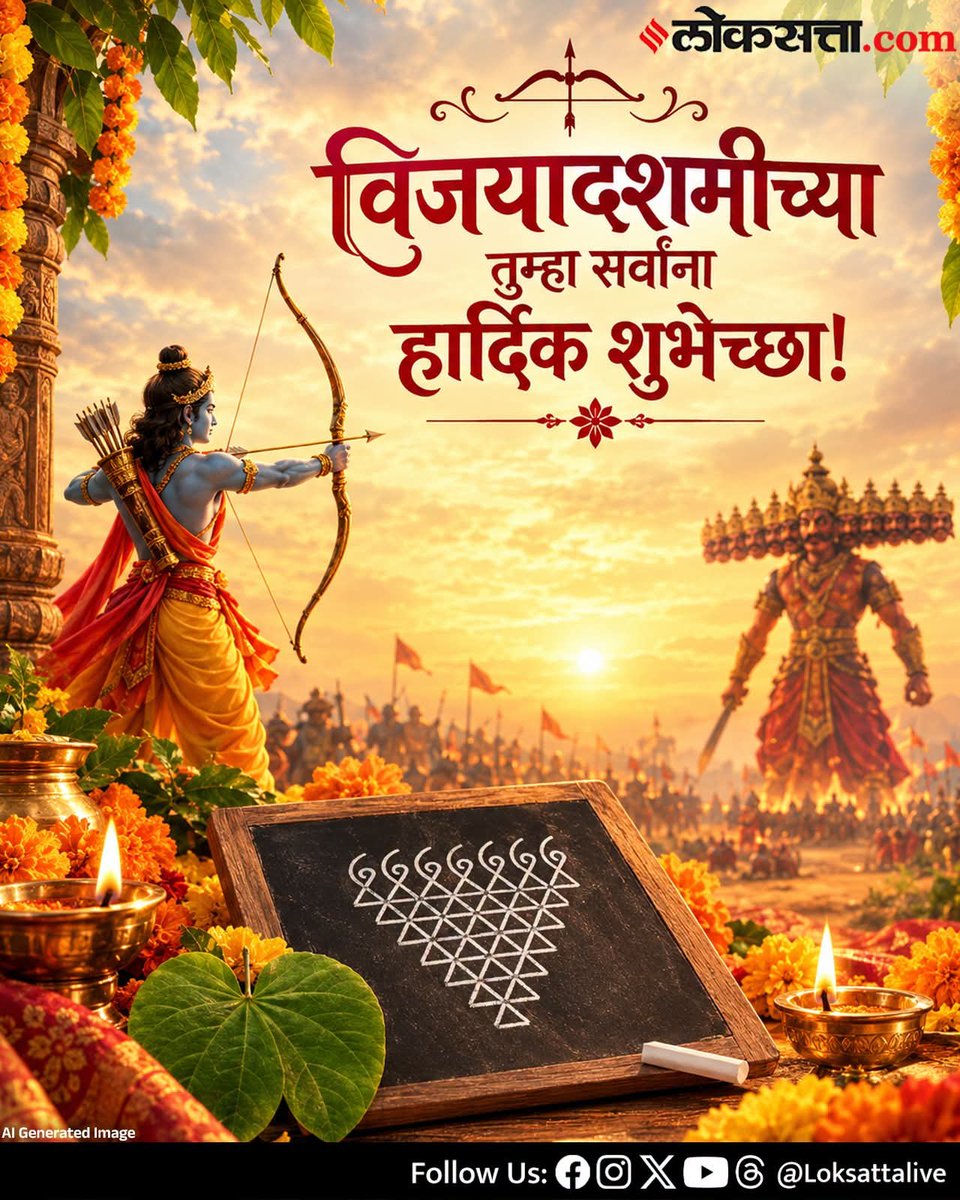 KuberProf's tweet photo. 🚩🚩🥀🥀🌷🌷🌹🌹🍁🍁विजयादशमीचा सण आपल्या जीवनात नवी उमेद, सकारात्मकता आणि आनंद घेऊन येवो. यशाच्या प्रत्येक वाटेवर विजयाची साथ लाभो, प्रत्येक स्वप्नाला नवी दिशा मिळो आणि सुख, समृद्धी व समाधानाने आयुष्य बहरून जावो. दसऱ्याच्या या मंगलमय पर्वावर आपल्या सर्वांच्या आयुष्यात यशाचे नवे https://t.co/ugPl5rwcEM