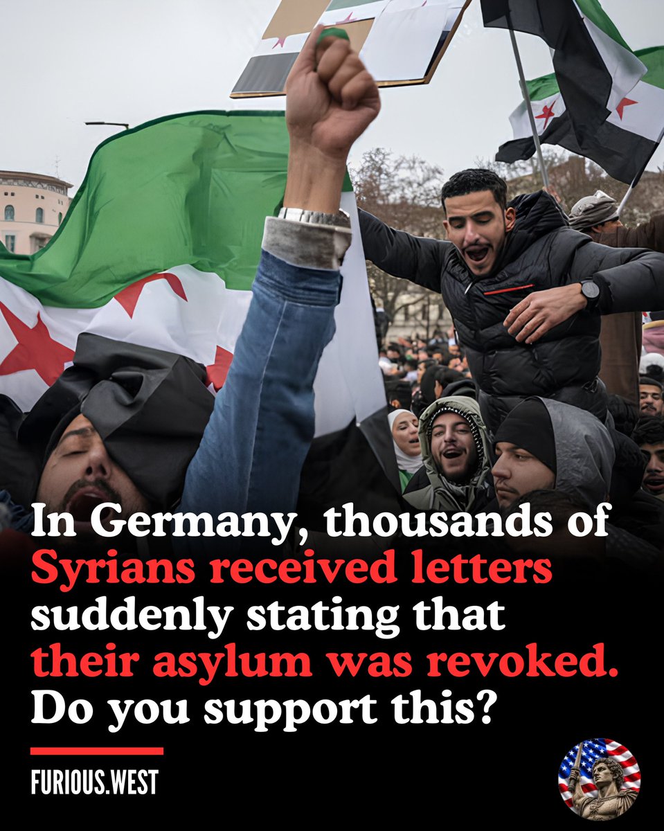 Grace_4America's tweet photo. 🚨 SHOULD GERMANY REVOKE ASYLUM FOR THOUSANDS OF SYRIANS? Do you support this decision? https://t.co/fqW2WFgVui