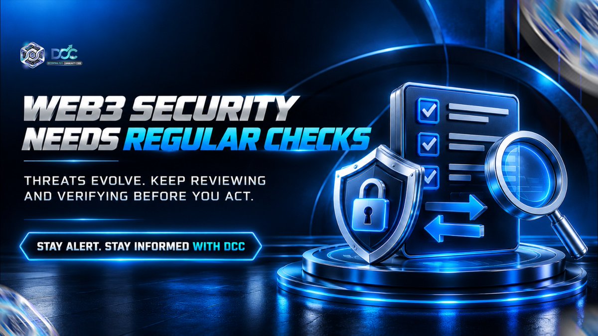 dcccode's tweet photo. 🔐 Web3 threats evolve. Your security habits should too.

✅ Review permissions
✅ Verify links and contracts
✅ Check before signing
✅ Stay informed
Stay alert. Stay secure with DCC. 💙

#DCC #Web3Security #CryptoSecurity https://t.co/mEDjfad75p