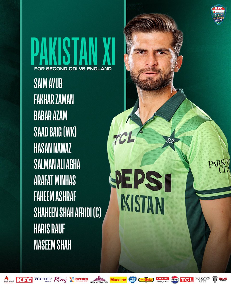 TheRealPCB's tweet photo. 🇵🇰 No change in playing XI 🏏

#PAKvENG | #CricketKaJashan | #BackTheBoysInGreen https://t.co/yxYmFiZgvz