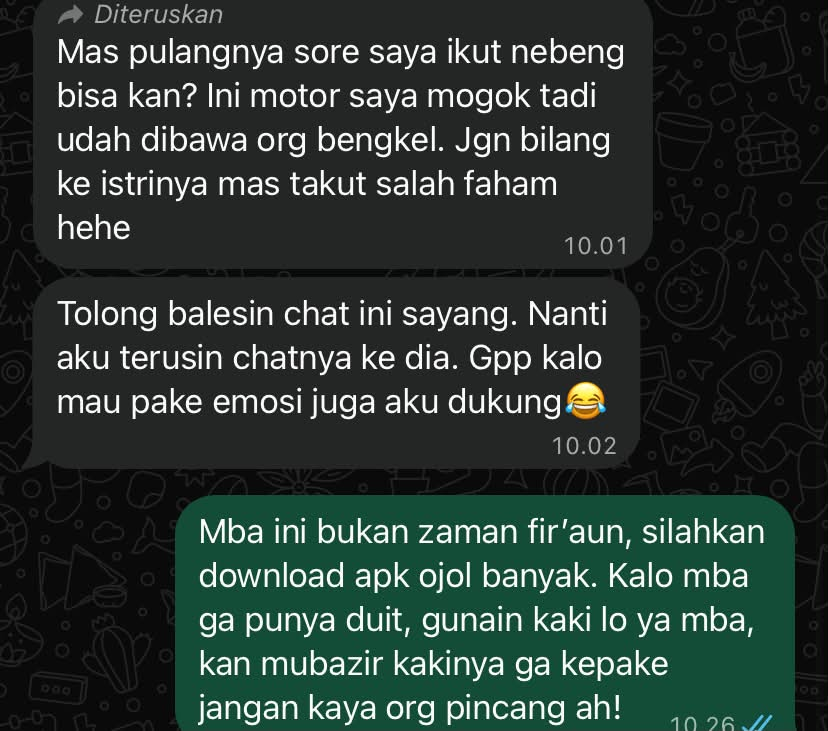 Smash1014314's tweet photo. Suami yang nggak enakan emang jalan ninjanya selalu “ngadu ke istri”. 🤣 https://t.co/DOvdrzeVTi