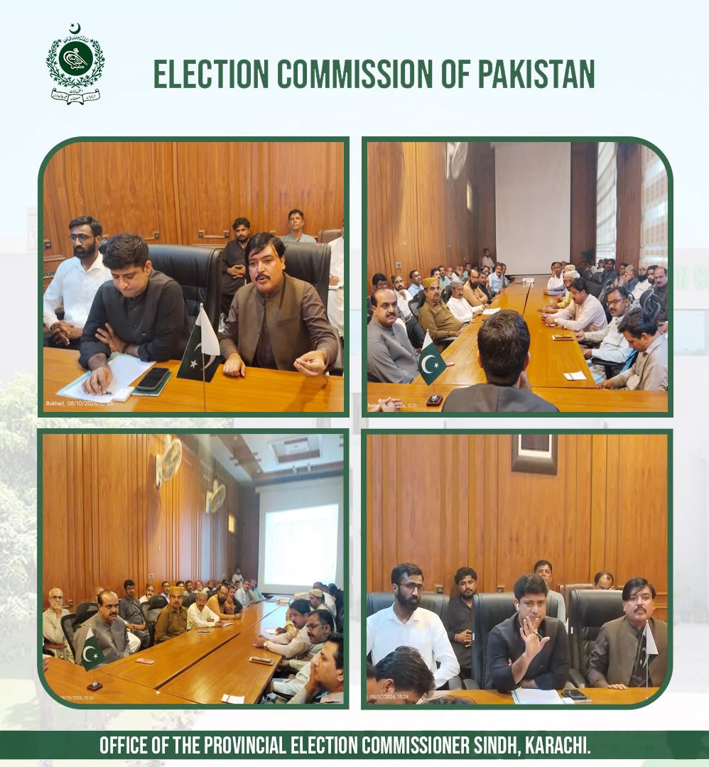 ECP_Pakistan's tweet photo. DEC &amp; ADC-I Ghotki co-chaired a meeting of the Inclusive Departmental Coordination Committee to discuss measures to bridge the gender gap&amp;simplify registration procedures for newly eligible female voters under the Inclusive National Voter Registration Drive Phase-V.
#ECP https://t.co/xjnF7IpLtk