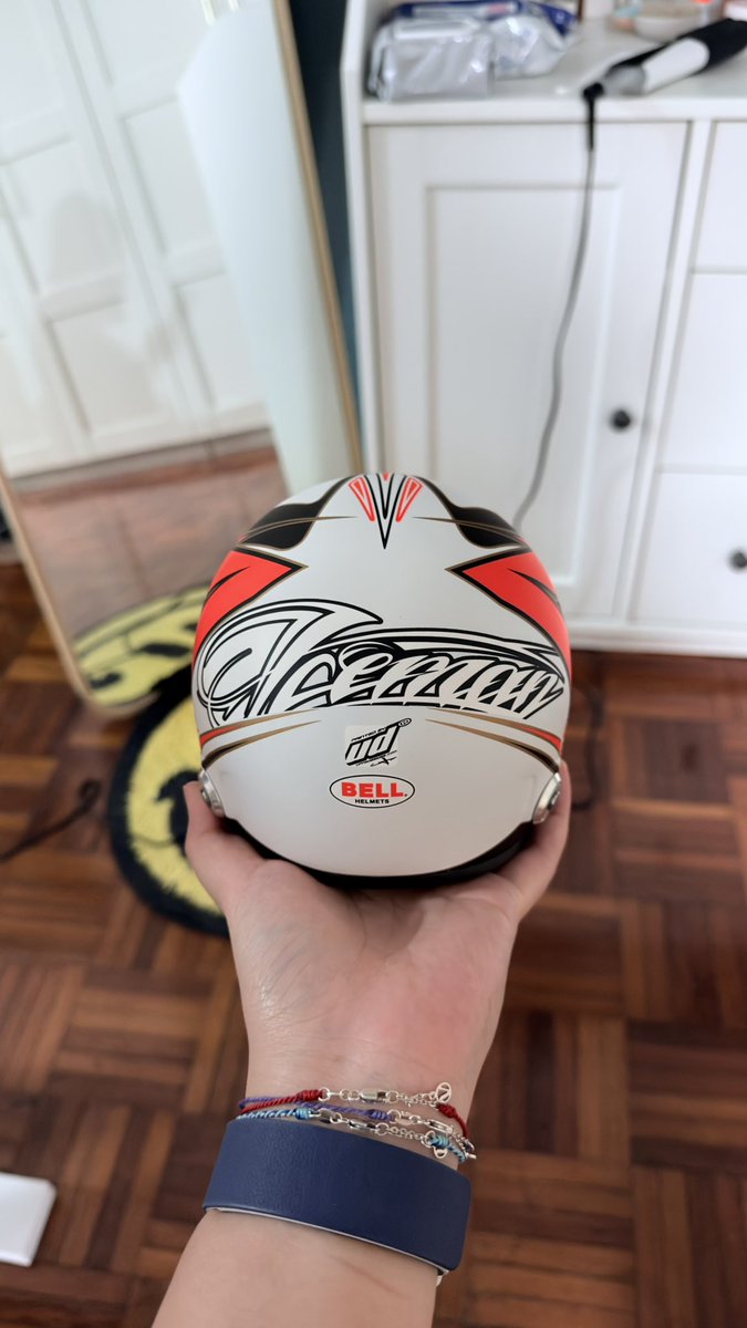 teandkimi's tweet photo. Had this mini helmet of Kimi’s for ages, never took it out of the box before. https://t.co/2mZV3Wprdl