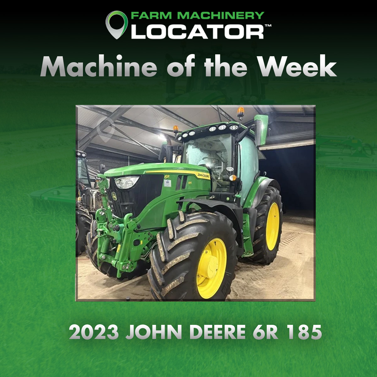 FarmLocator's tweet photo. 🔔 𝐌𝐀𝐂𝐇𝐈𝐍𝐄 𝐎𝐅 𝐓𝐇𝐄 𝐖𝐄𝐄𝐊 🔔
🚜2023 JOHN DEERE 6R 185🚜
View full listing 👉 https://t.co/INYeSRxel5 https://t.co/gQTqBbvPZ4
