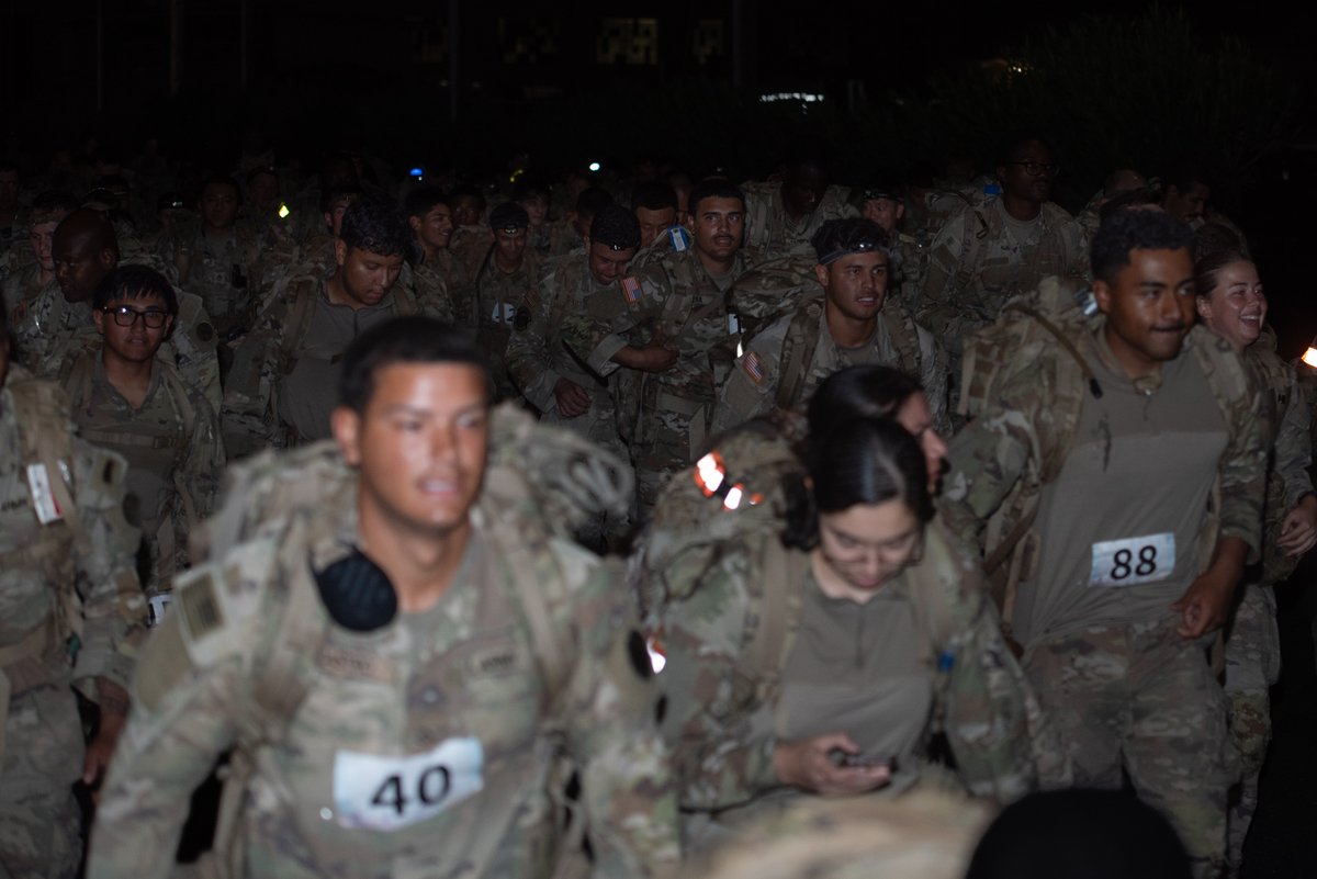 USARPAC's tweet photo. Ruck up and push through. 💪 Service members took on the Norwegian Foot March at Joint Base Pearl Harbor-Hickam this weekend, testing their endurance, discipline and determination mile after mile. Readiness is built one step at a time.

#USARPAC #ArmyReadiness https://t.co/6dXX4czpPL