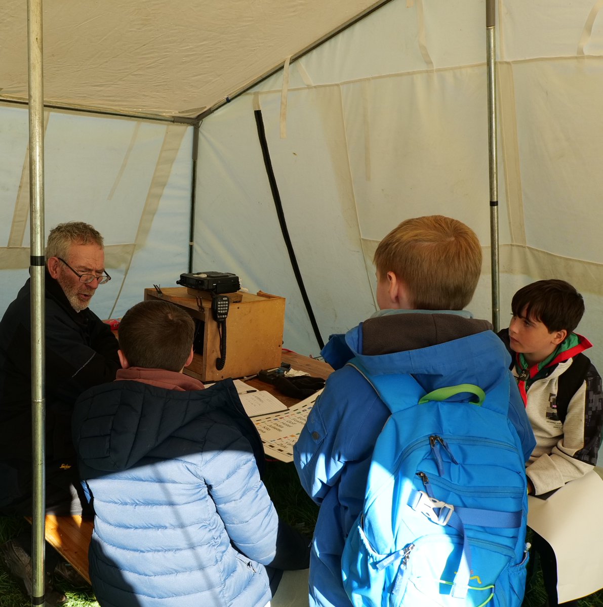 OpsAren's tweet photo. Many thanks to our members and local club members for supporting JOTA-JOTI 2026. Scouts learned about and used a variety of  technical communications equipment in a field operating environement. #emcomm @LeeValleyScouts https://t.co/wOcTQ15cIp