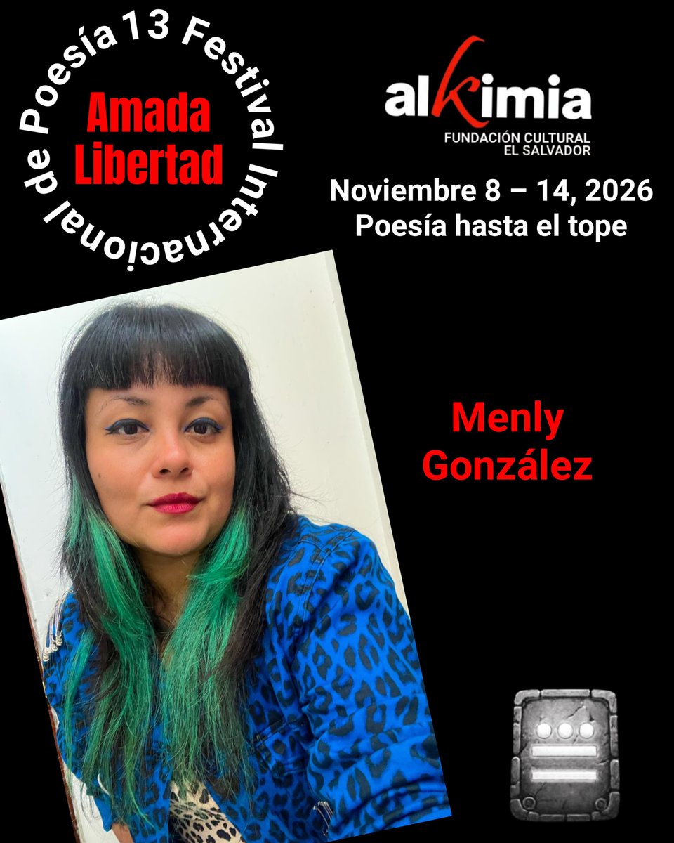 FestivalAmada's tweet photo. 13 Festival Internacional de Poesía Amada Libertad, El Salvador  Noviembre 2026
#13FIPAL #PoesíaHastaElTope
Poeta/artista invitada: Menly González 

Menly González (1990) periodista y artista visual originaria de San Salvador. https://t.co/fAus31HX2c