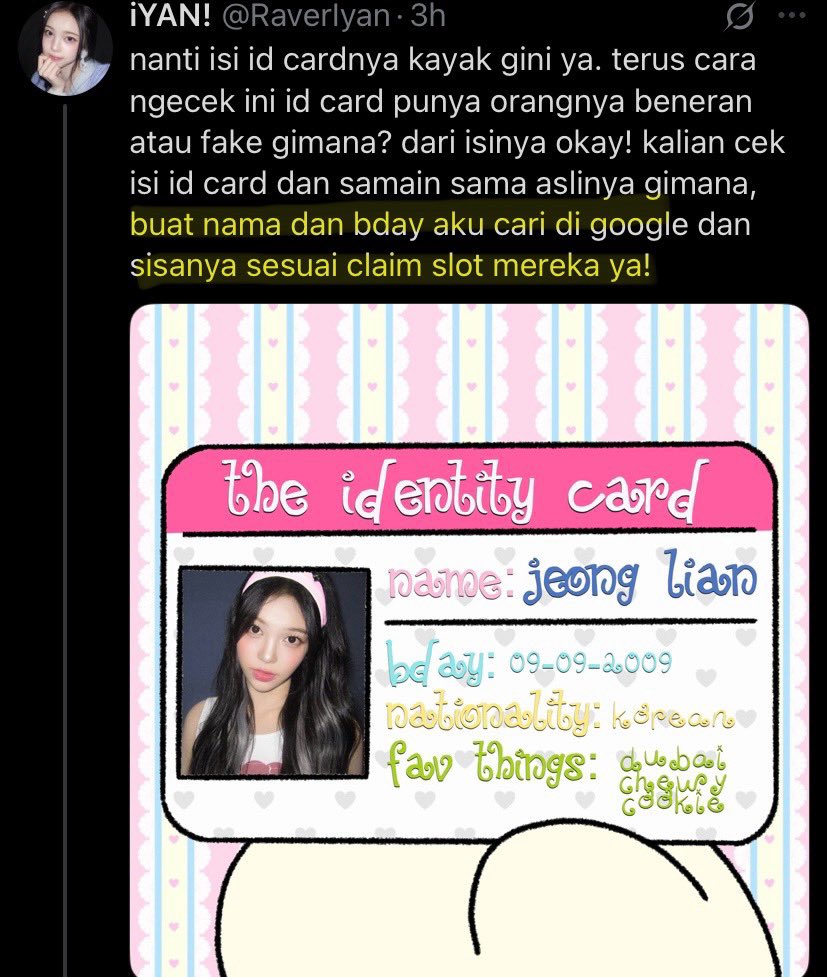 RaverIyan's tweet photo. STOP JAWAB. yang di atas jam 19:49 gadapet poin ok!

answer:
1. baju kak juun itu harusnya putih.
2. tahun lahirnya itu 2008.
3. fav thingsnya momoyo!

SIAPA SIH YANG AWALNYA JAWAB BAJU HITAM. 😭 btw kalo lupa notes dan cara jawabnya boleh cek di pic 2 dan 3. poin di pic 4. https://t.co/RC5fQo17hR