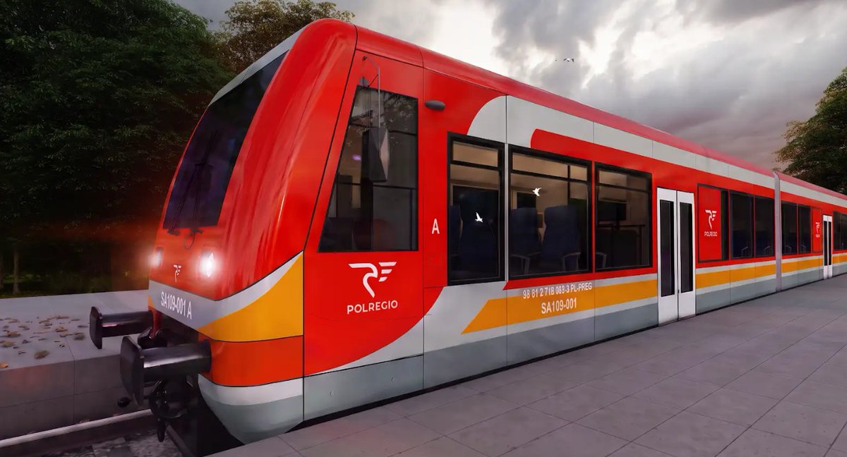POLREGIO_PL's tweet photo. Podpisaliśmy umowę na dwa spalinowe składy SA109 ze spółką SPS. W środku 155 miejsc, przestrzeń na rowery i rozwiązania dla osób ze szczególnymi potrzebami. Wygodne, klimatyzowane jednostki jeszcze w tym roku wyjadą na podlaskie tory. Więcej: https://t.co/hQWkBvxRyN https://t.co/TggjIQmJZ9