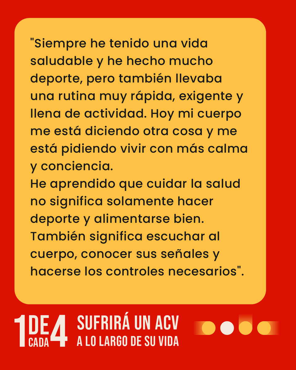 ACEVE_Chile's tweet photo. Paula es deportista y siempre llevó una vida saludable, pero sufrió un ACV en pleno Ironman 70.3 de Pucón.
Hoy sabe que cuidarse no es solo hacer ejercicio: también es vivir con más calma, escuchar al cuerpo y hacerse los controles necesarios.
#MesDelACV #PonteLaCamisetaACV https://t.co/mLMZEMMNhg