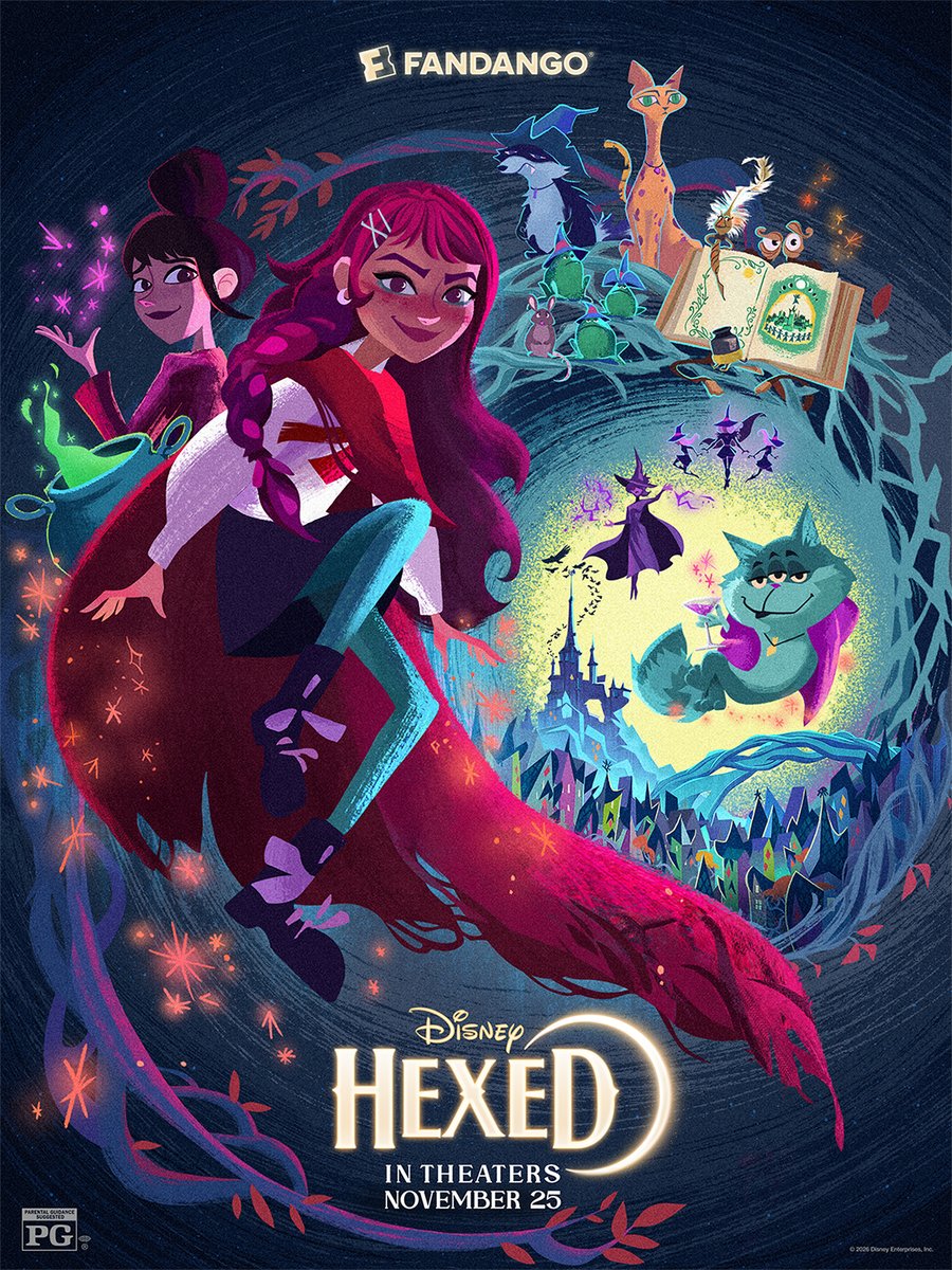 DisneyAnimation's tweet photo. Let the magic begin 
Check out the exclusive Fandango #Hexed poster, and reserve your tickets now. https://t.co/xkfSVsqmMi