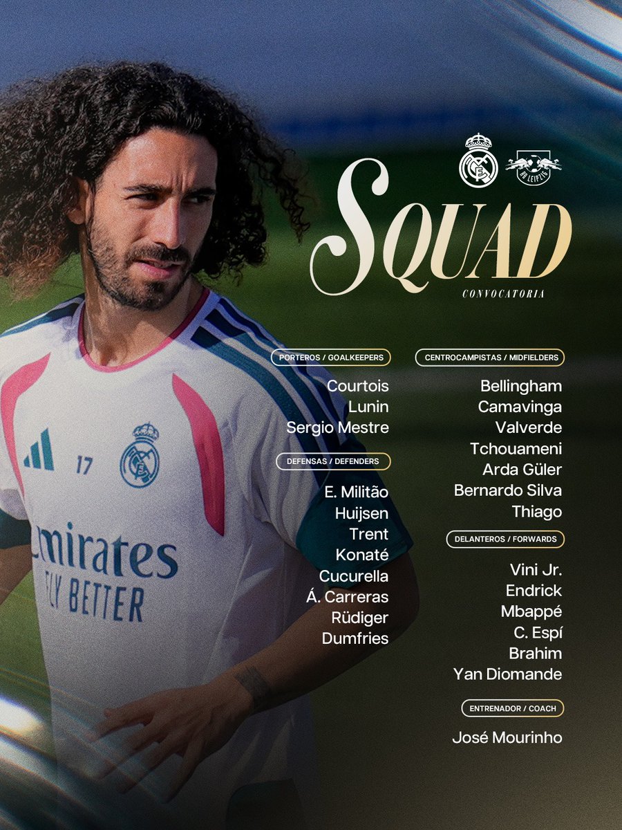 realmadridarab's tweet photo. 📋✅ قائمة فريقنا للمباراة!
🆚 @RBLeipzig_EN https://t.co/1enoJ4DOsX