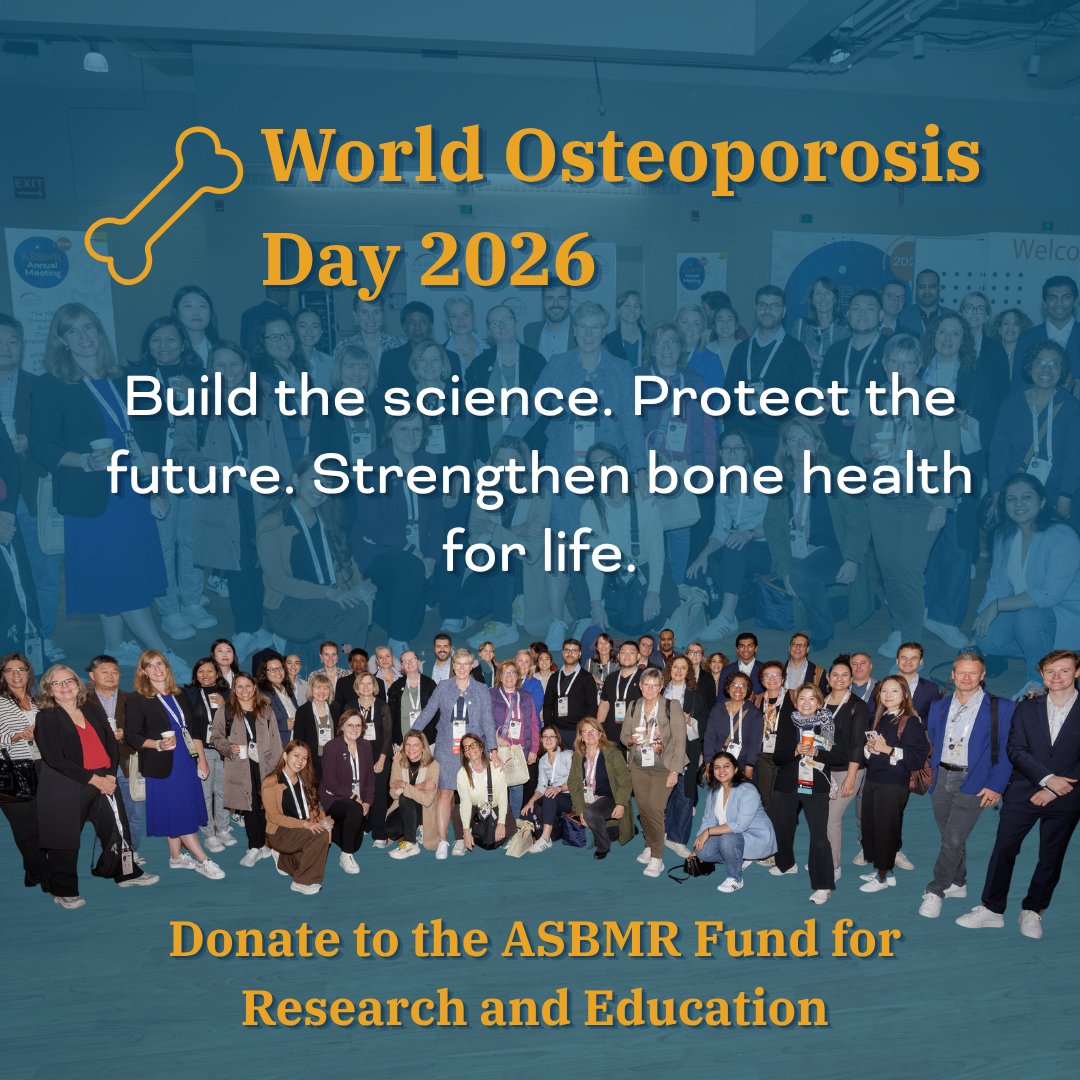 ASBMR's tweet photo. Bone health doesn't begin with treatment. It begins with research.

This World Osteoporosis Day, ASBMR is highlighting the discoveries that drive progress in osteoporosis prevention, diagnosis, and care. https://t.co/3DKJLtusgR