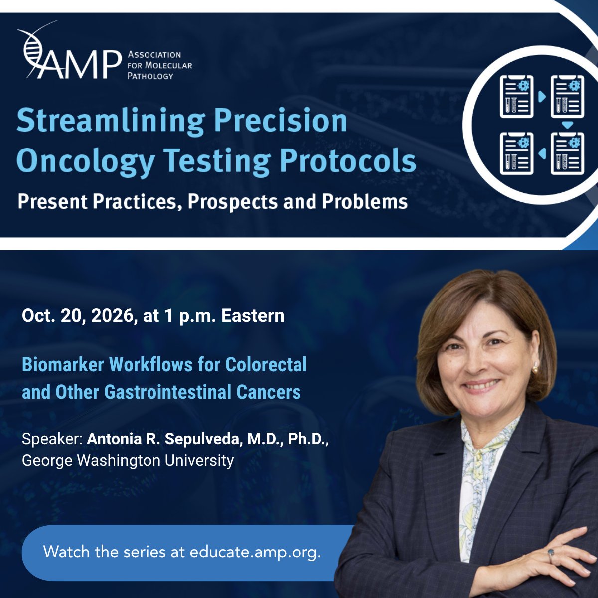 AMPath's tweet photo. Today: Join us along with @ToniSepulvedaMD for a free webinar on alternative workflows for ordering biomarker and NGS tumor testing in colorectal and other gastrointestinal cancers covering multiple models and evaluate how these approaches affect outcomes.
https://t.co/QZrFpfVgwN https://t.co/4GBnCpKkUQ
