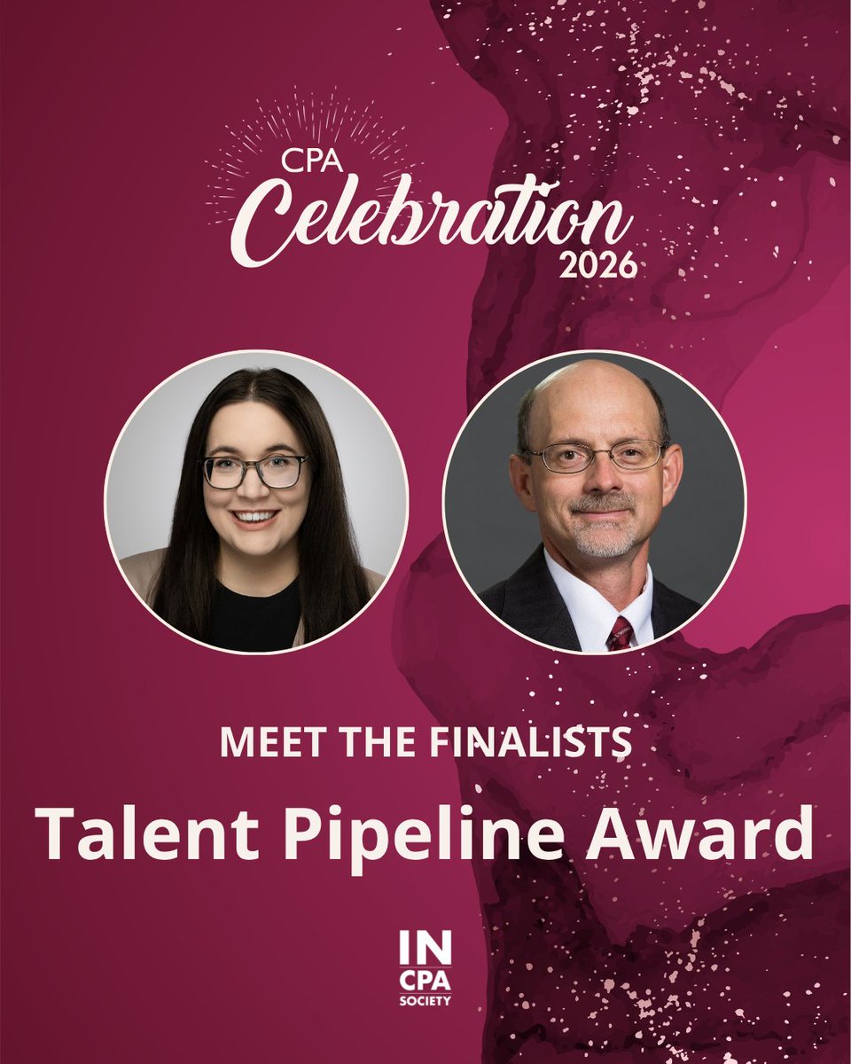 incpas's tweet photo. Meet our 2026 Talent Pipeline Award finalists: Emily Schweikher, @ForvisMazarsUS and Roger Stichter, CPA, @gracecollege 👏

These honorees are helping build the future of accounting. 🙌 Full list of CPA Celebration award finalists: https://t.co/POXf86oqV3 https://t.co/1B6bf68pBa