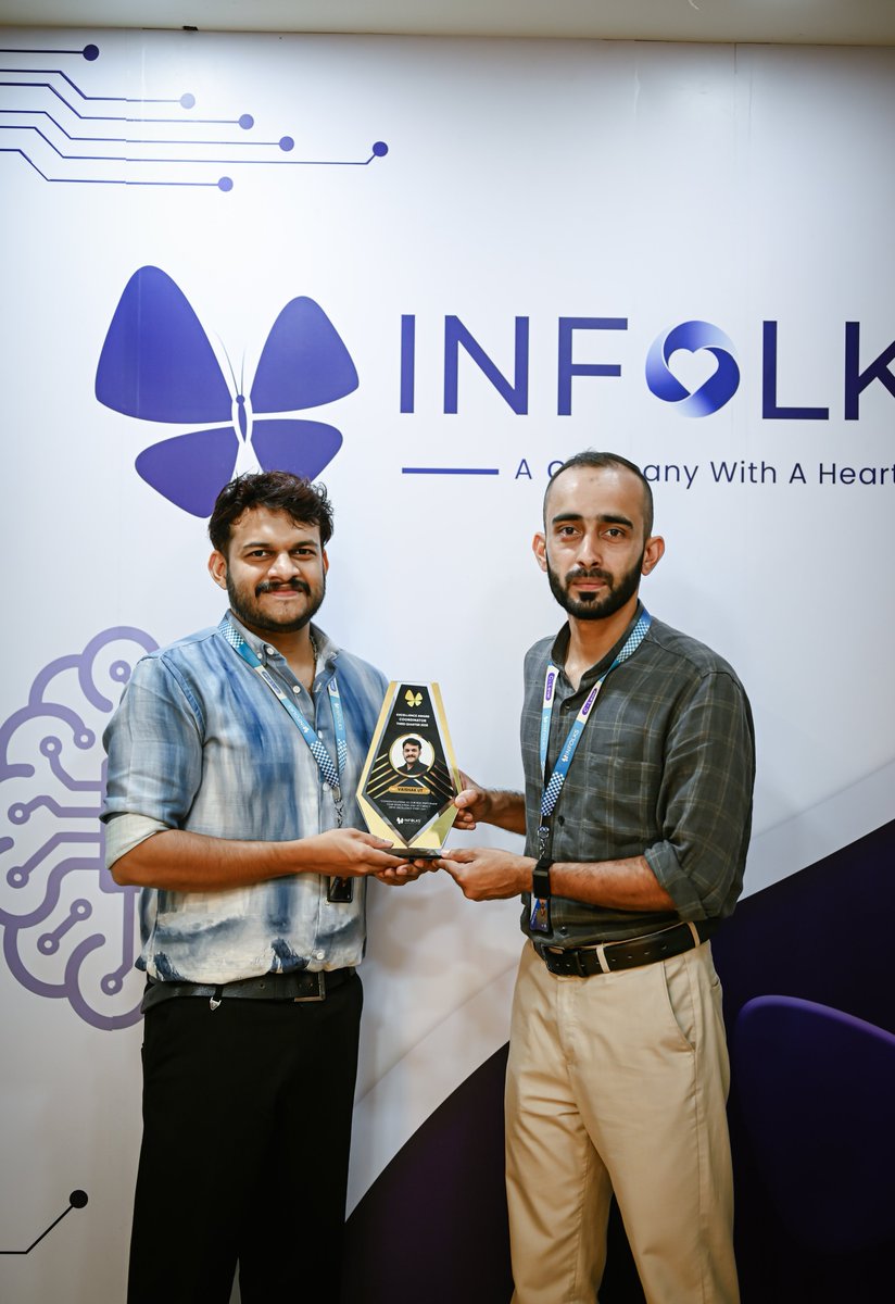 infolks_'s tweet photo. ๐ Celebrating Excellence at INFOLKS!
We are delighted to recognize Vaishak UT with the Excellence Award โ Coordinator for the Third Quarter of 2026! ๐
#INFOLKS #EmployeeRecognition #ExcellenceAward #Teamwork #EmployeeAchievement #ProudMoment https://t.co/RXp3T0gqE2