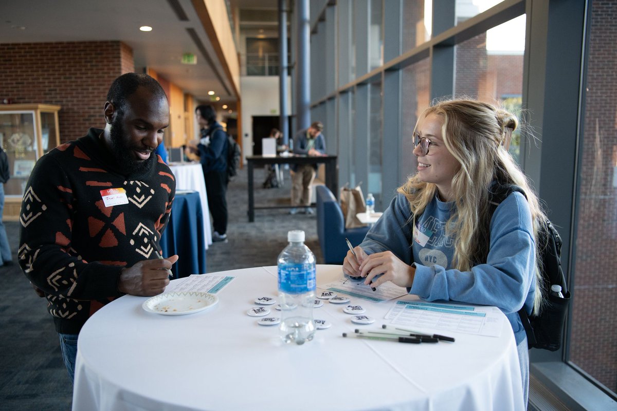 PSUScience's tweet photo. Celebrating community and connection in the college. 💙🤍

Eberly partnered with other colleges at the University to present “Pride in Every Field: A STEM Mixer" and hosted a first-gen mixer to celebrate the college's first generation students. https://t.co/dFSBEjTqBT