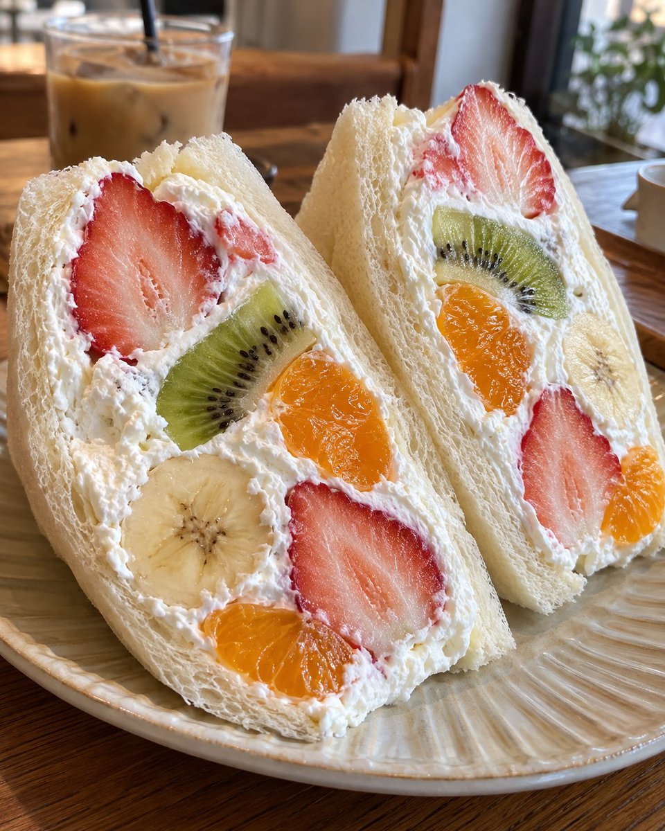 maboroshimeshi's tweet photo. 食後のデザート😎
ほぼ果物の贅沢フルーツサンド🤤 https://t.co/klO06u2N3A