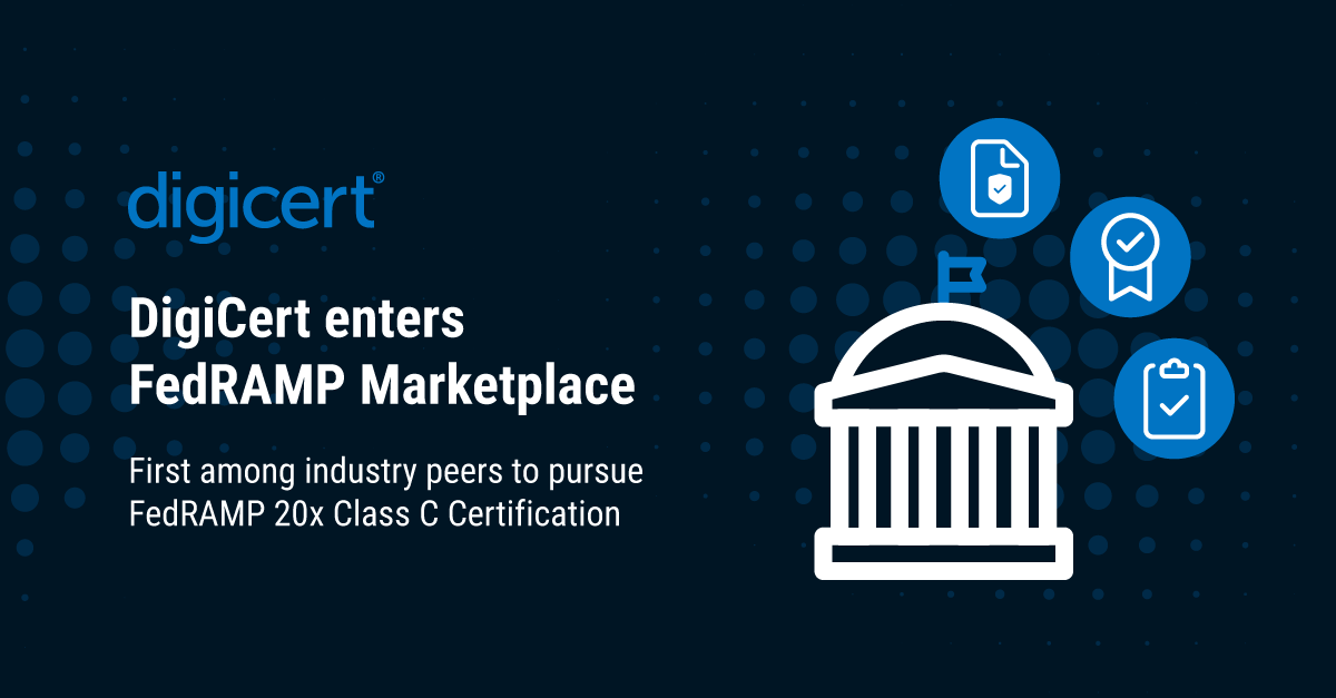 digicert's tweet photo. 🇺🇸 DigiCert is now listed in the FedRAMP Marketplace, becoming the first in our industry to pursue FedRAMP 20x Class C certification.

A major step toward expanding digital trust across the U.S. federal government.

Learn more: https://t.co/3M0CJpi5wW https://t.co/FzjIHPqjIU