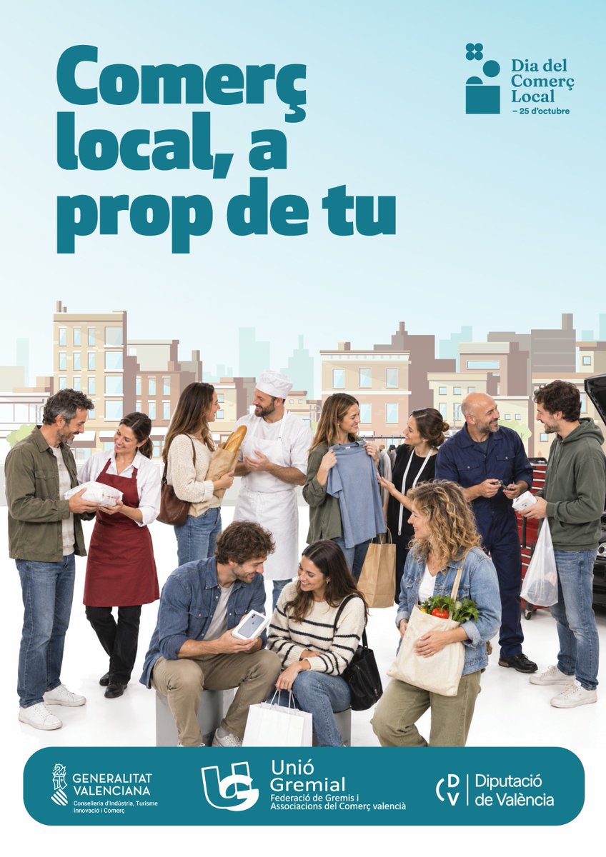 uniogremial's tweet photo. 🏪 Comerç local, a prop de tu

Este 25 d’octubre, #DiaDelComerçLocal, posem en valor els xicotets comerços.

🛍️ Darrere de cada establiment hi ha persones que, amb esforç, dedicació i proximitat, mantenen viu el nostre teixit comercial.

#UnióGremial #ComerçDeProximitat https://t.co/Qqz2PqHNRV