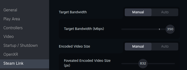 KimKittyBot's tweet photo. Talk about steam frame, these are my steam link settings.
i find this foveated encoder size good balance for most compression free image quality. https://t.co/y2CcmAoBKF