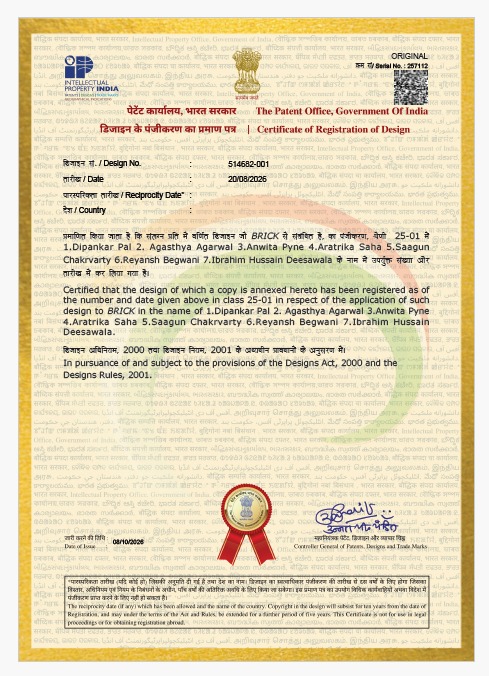 LSAkolkata's tweet photo. A phenomenal achievement by our student innovators Agasthya Agarwwal, Reyansh Begwani, Saagun Chakrabarty, Anwita Pyne, and Aaratrika Saha.
EcoPave has achieved the remarkable milestone of TWO PATENT GRANTS within just 40 days of filing
#AtalTinkeringLab 
#DassaultSystèmes https://t.co/9z1RGZ0LR1