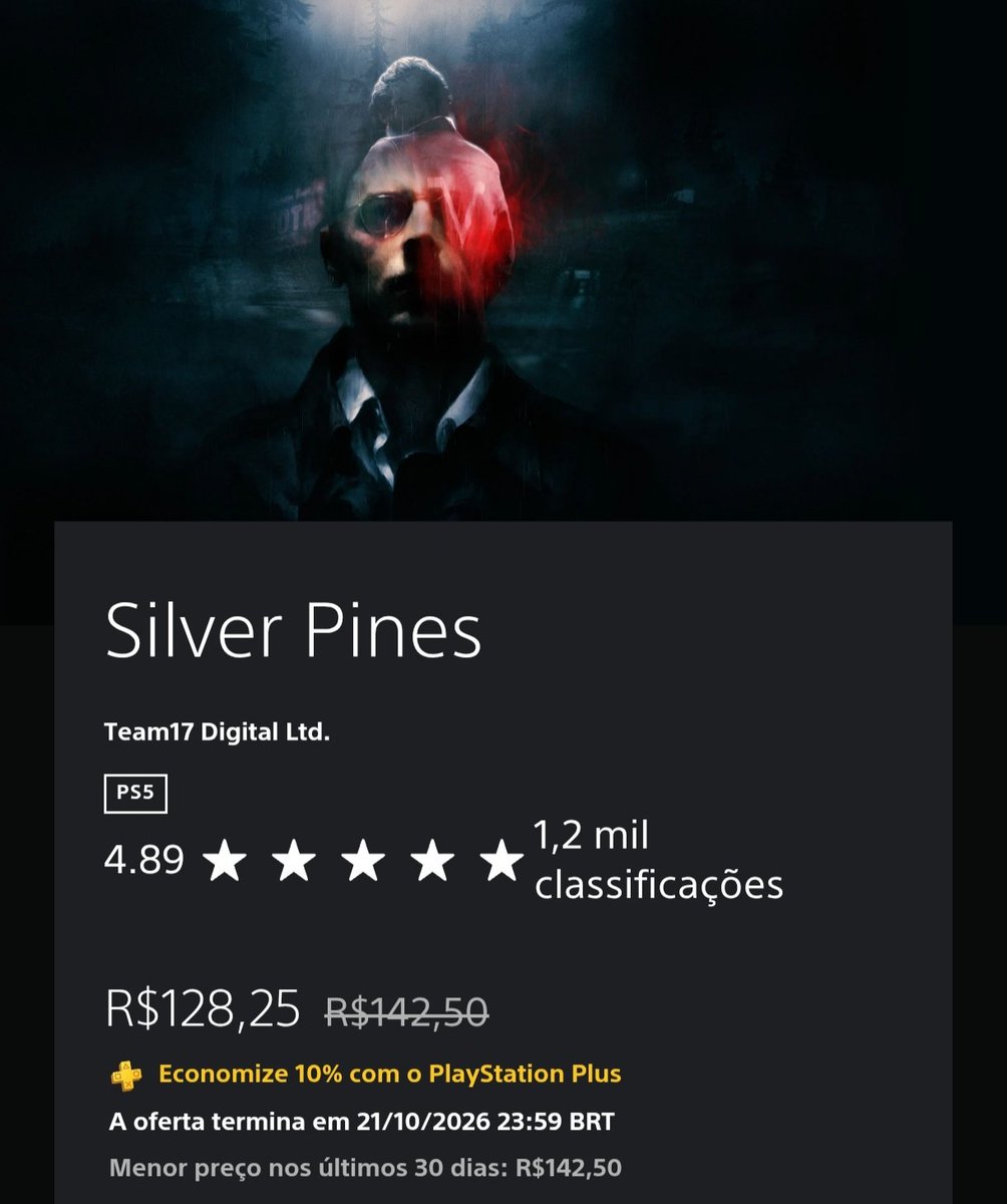 guirow's tweet photo. Estou doido pra jogar Silver Pines, mas ainda esperando baixar o preço na PSN 😬

Será que vão mesmo diminuir? https://t.co/8Fjduq8Hmx