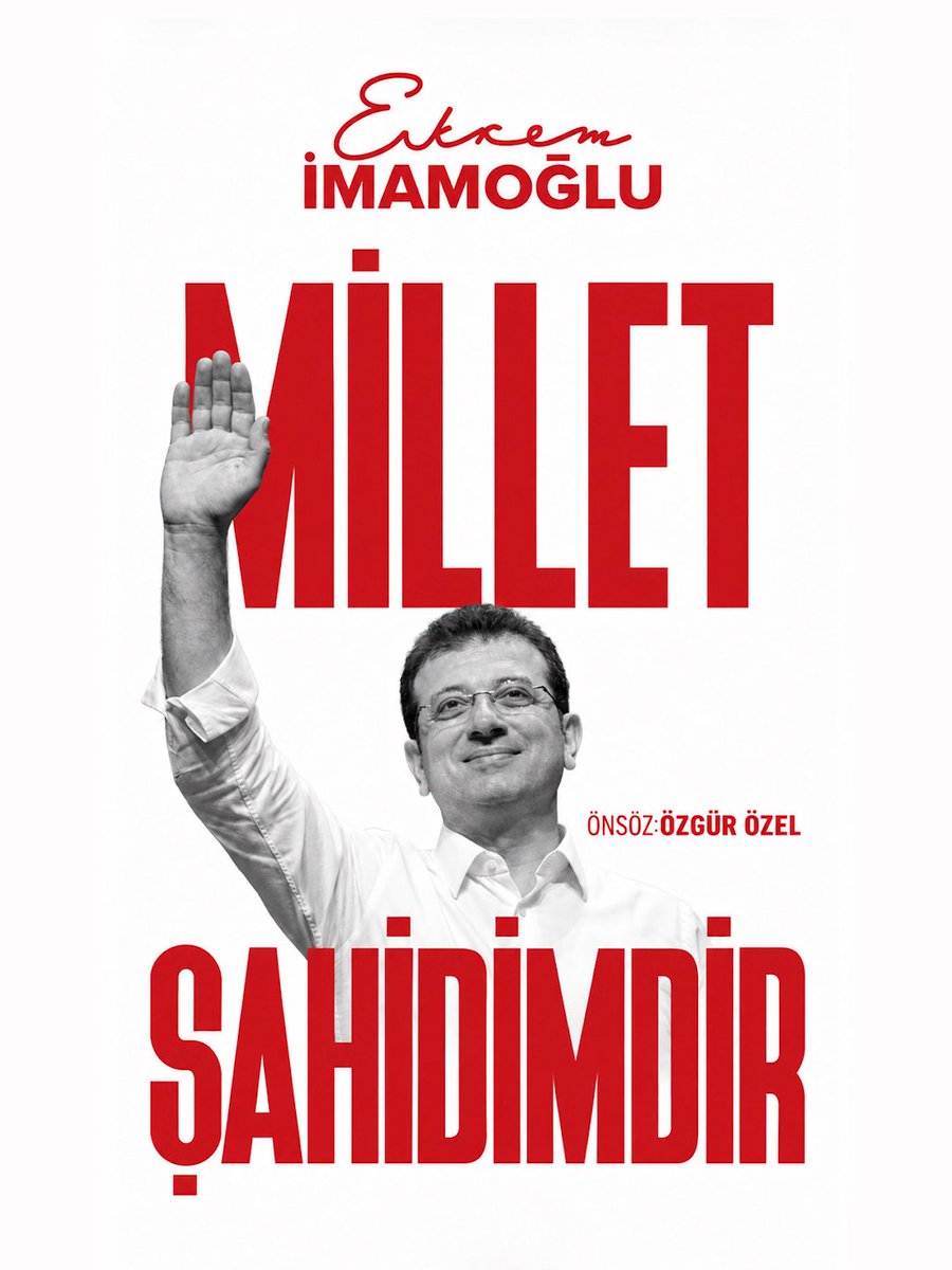 yenipartiyiz's tweet photo. 15,5 milyon vatandaşımızın oylarıyla Cumhurbaşkanı Adayı olan Ekrem İmamoğlu’nun önce mahkemede savunma yapmasını engellediler, ardından “Millet Şahidimdir” adıyla hazırlanan savunma kitabına yasak getirdiler.

Ama hakikatin önüne geçemediler.

Şimdi hem “Millet Şahidimdir” kitabını hem de Ekrem İmamoğlu’nun İBB Davası’ndaki savunmasının tam metinlerini milletimizin vicdanına ve takdirine sunuyoruz.

Millet şahidimizdir.
Adalet er ya da geç yerini bulacak!

Millet Şahidimdir kitabını indirmek için:
https://t.co/AJWNtxRWKx

Savunmanın tam metnini okumak için:
https://t.co/TKcsv8rrtv