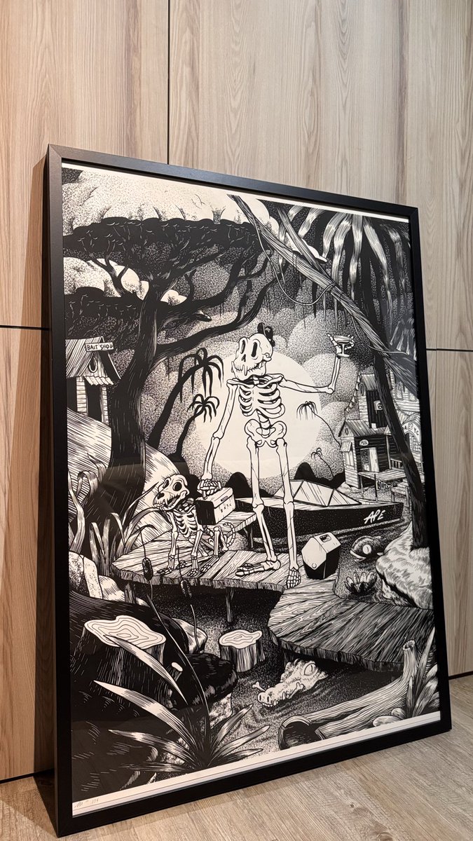 coldtrigger's tweet photo. GM. Very envious of so many apes getting their grail Mudwater cards (Congrats fellas!), but I've got a little grail item of my own here which I just framed up not too long ago (No. 139). Maybe I'll just rip my allocated packs soon. We'll see. @BoredApeYC @mcbess https://t.co/oTmRy9rfi1