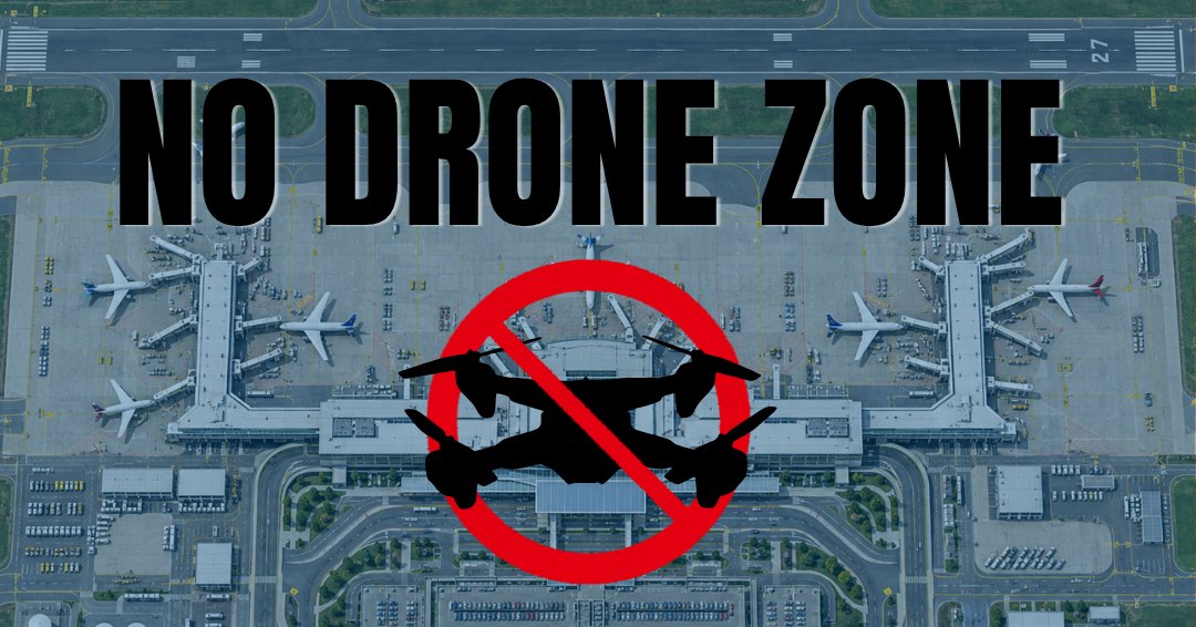 TSA's tweet photo. Droning on about it… because flying a drone in a no drone zone near an airport could quite literally cost you hundreds of thousands of dollars and time in a federal prison! https://t.co/VLAZWTPQly
